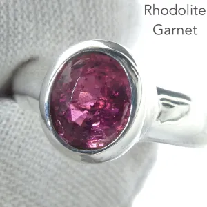Garnet Ring, Facted Rhodolite, 925 Sterling Silver, US Size 8, p7