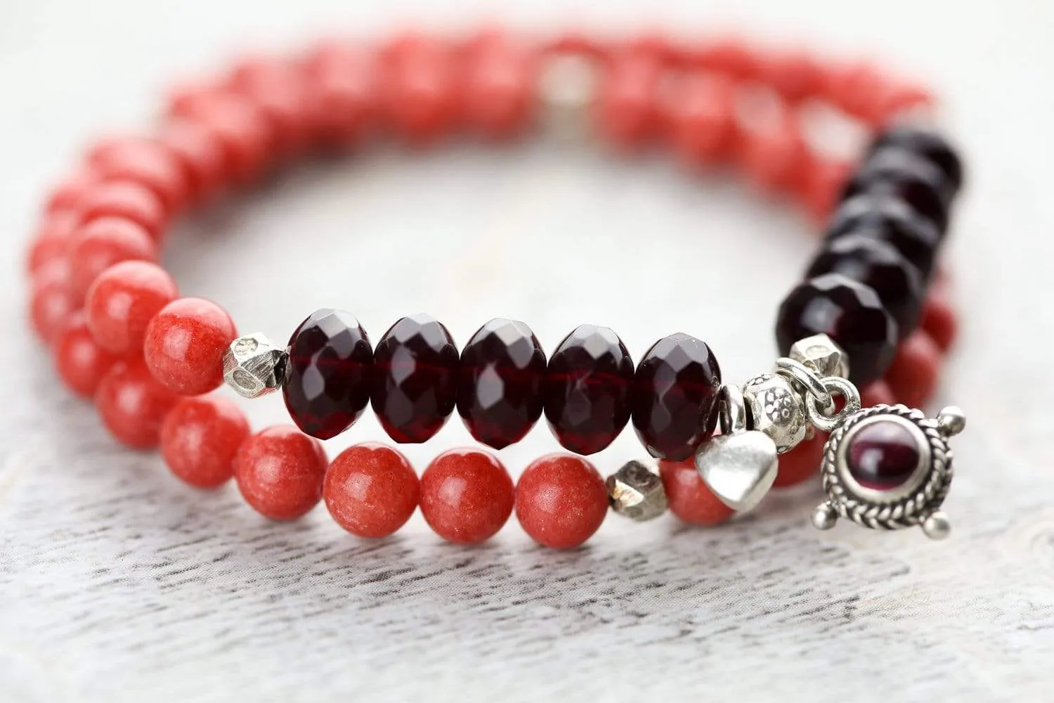 Garnet Root Chakra Double Wrap