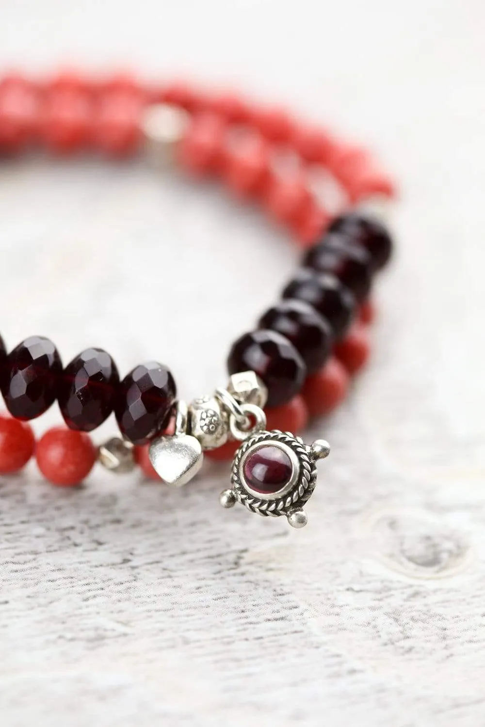Garnet Root Chakra Double Wrap