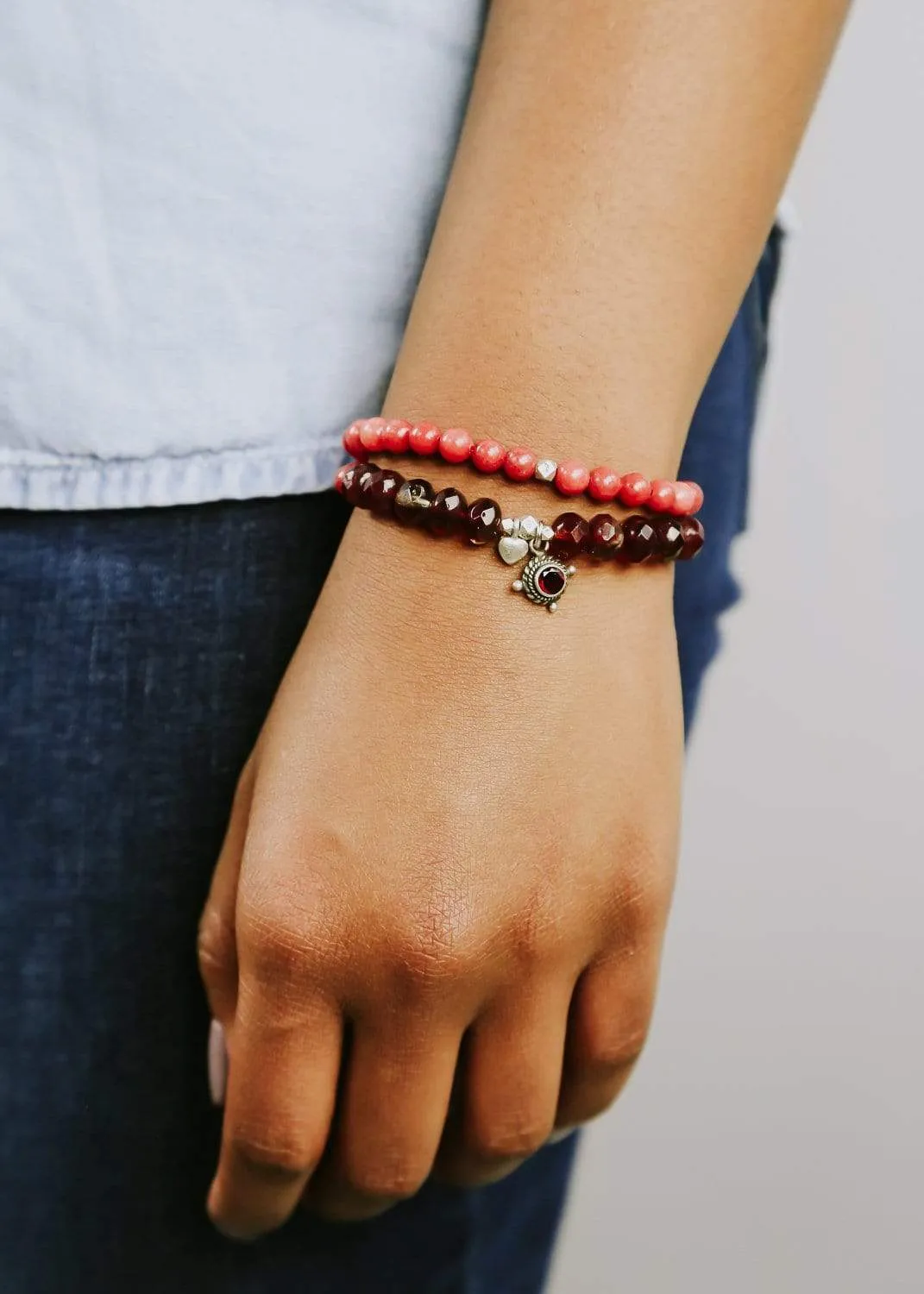 Garnet Root Chakra Double Wrap