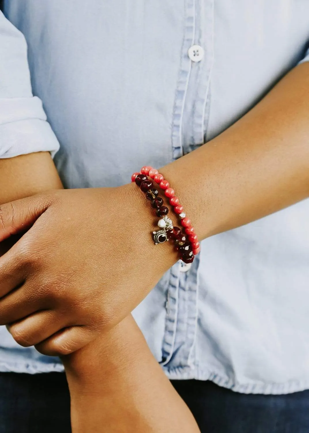 Garnet Root Chakra Double Wrap