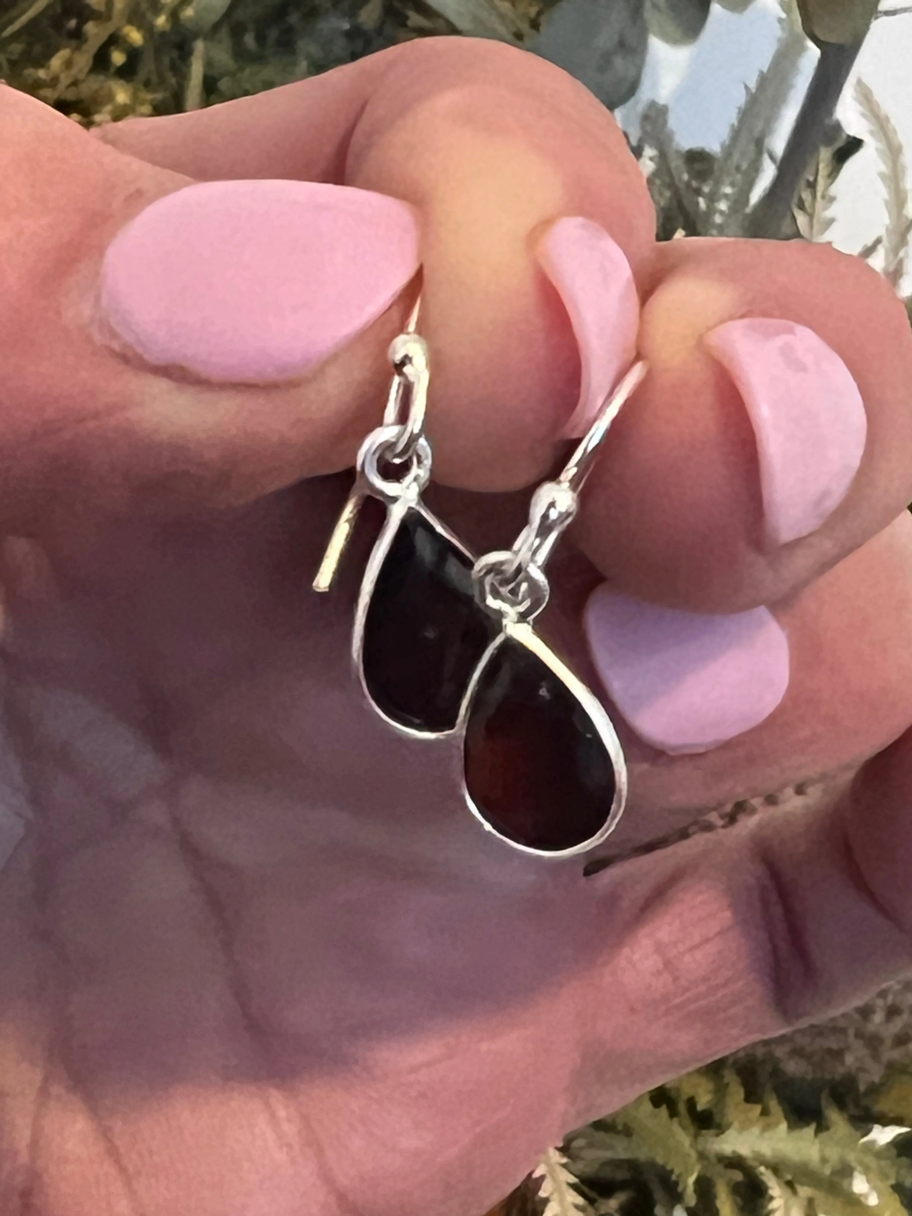 Garnet Teardrop Earrings