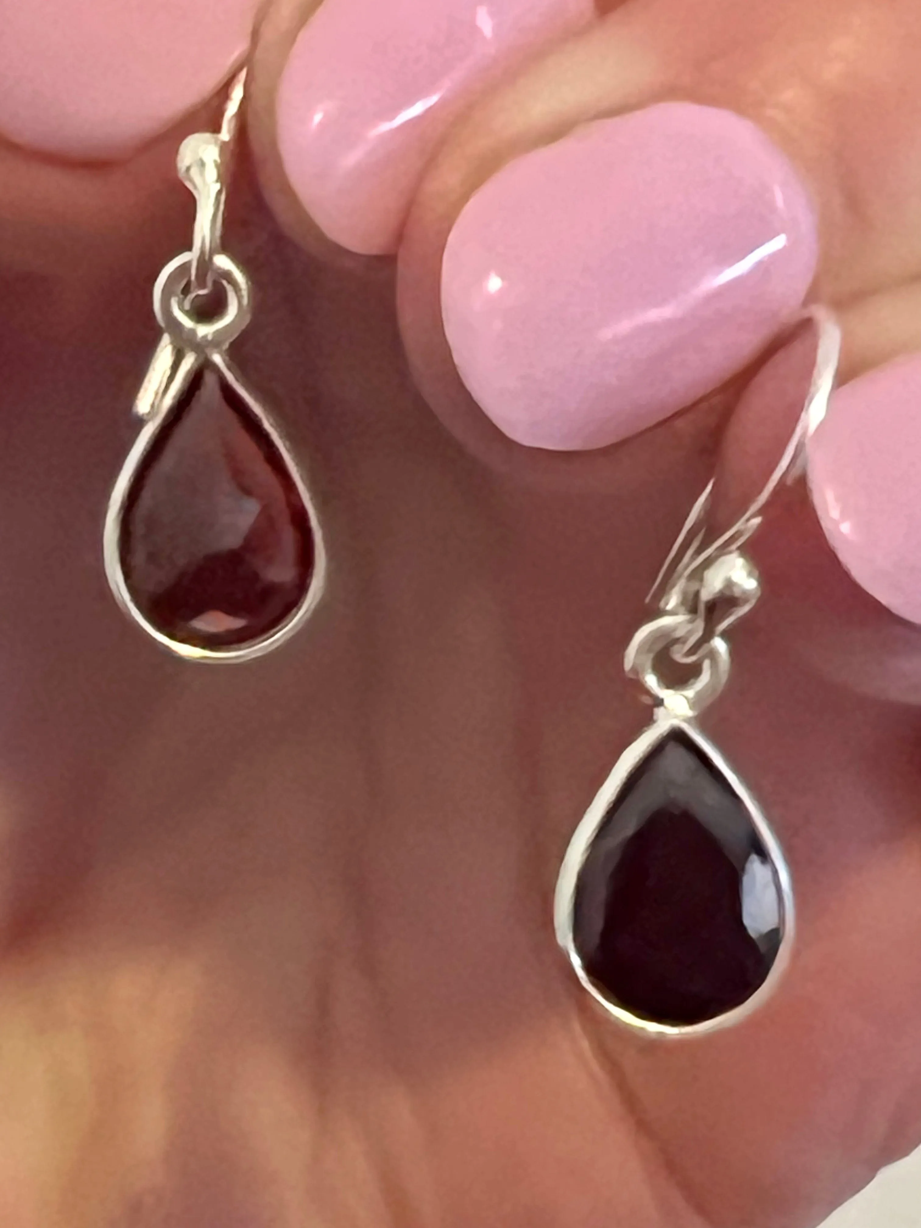 Garnet Teardrop Earrings