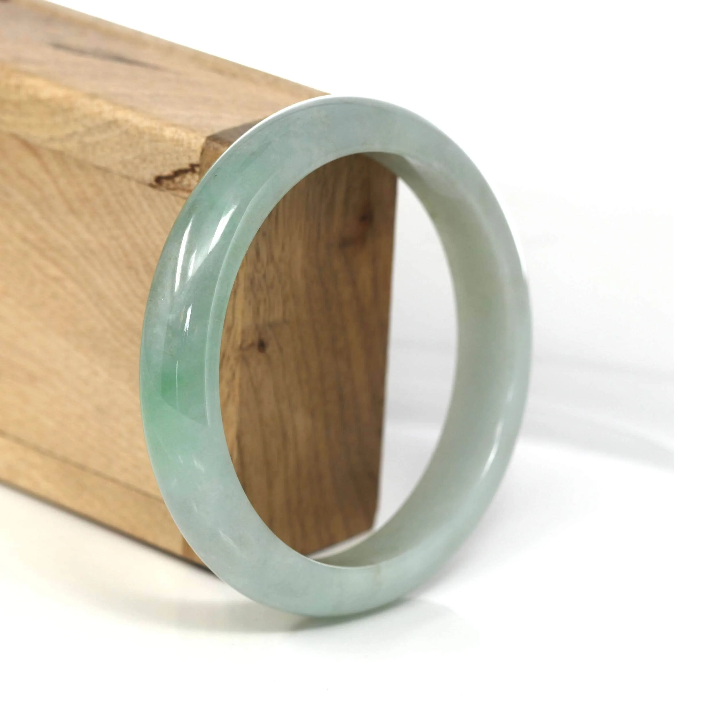Genuine Burmese Green Jadeite Jade Bangle Bracelet (60.51 mm) #551