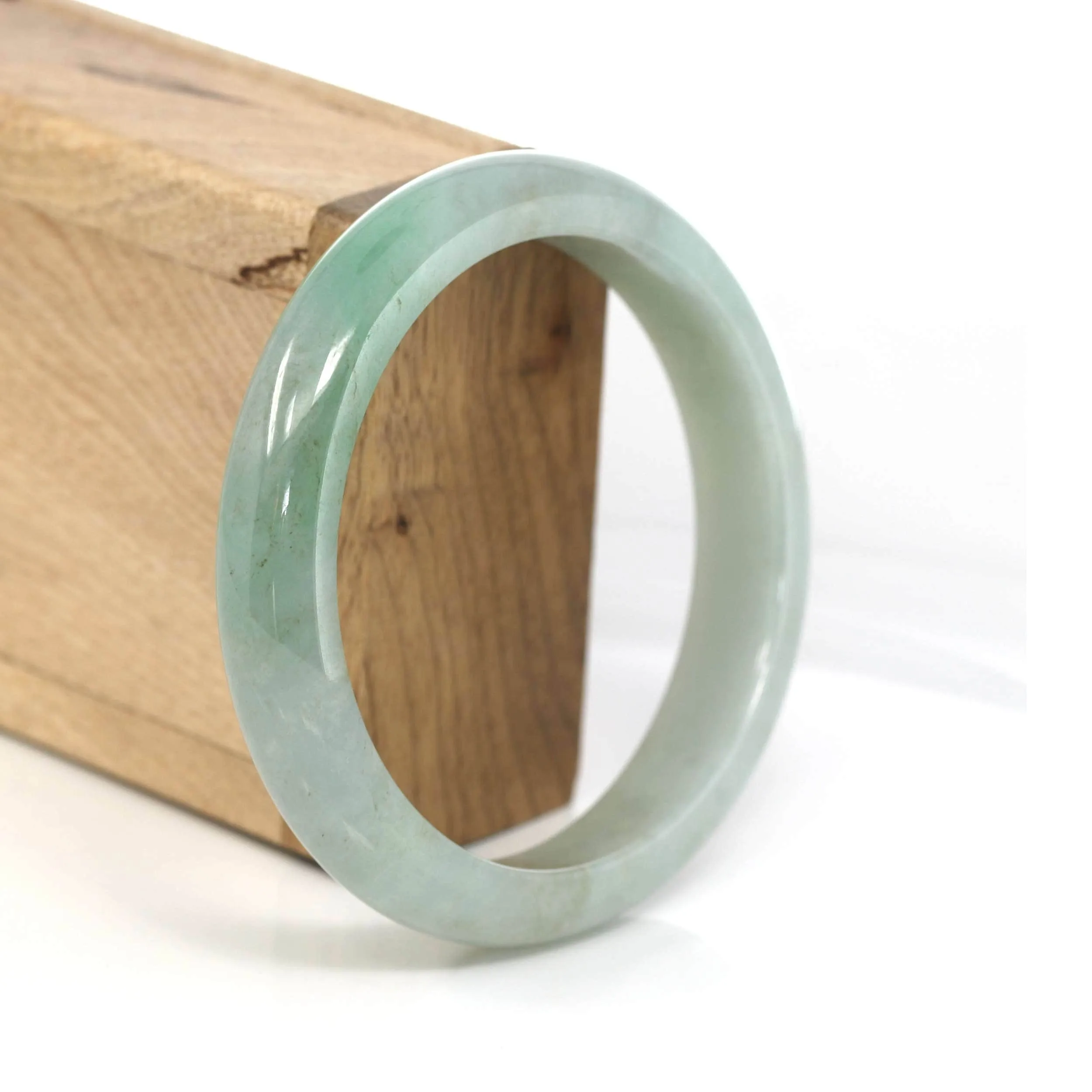 Genuine Burmese Green Jadeite Jade Bangle Bracelet (60.51 mm) #551