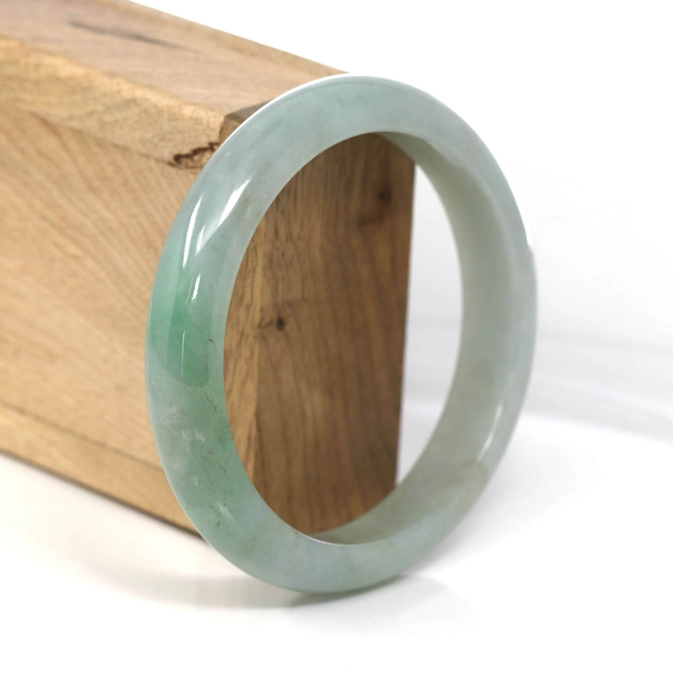 Genuine Burmese Green Jadeite Jade Bangle Bracelet (60.51 mm) #551