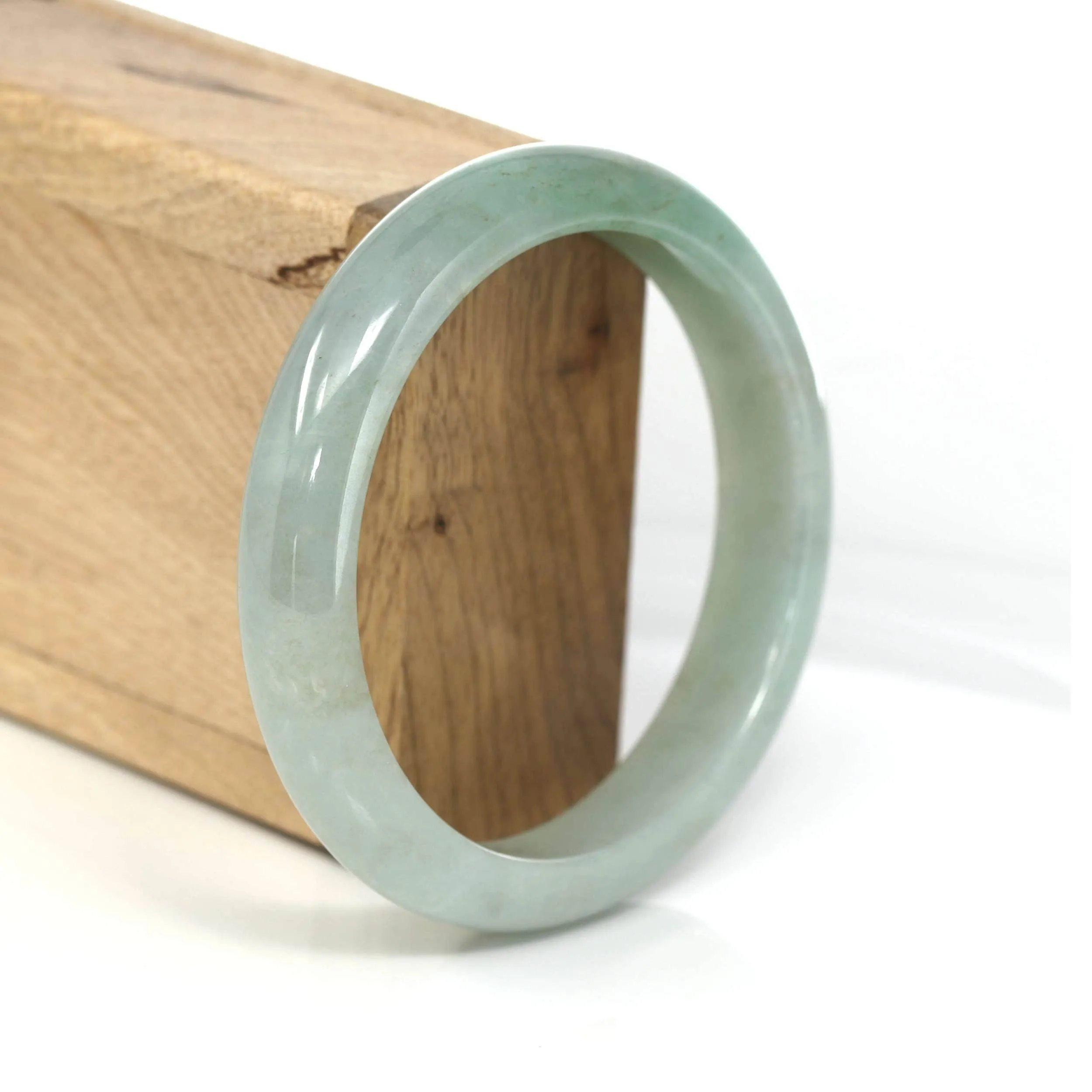 Genuine Burmese Green Jadeite Jade Bangle Bracelet (60.51 mm) #551