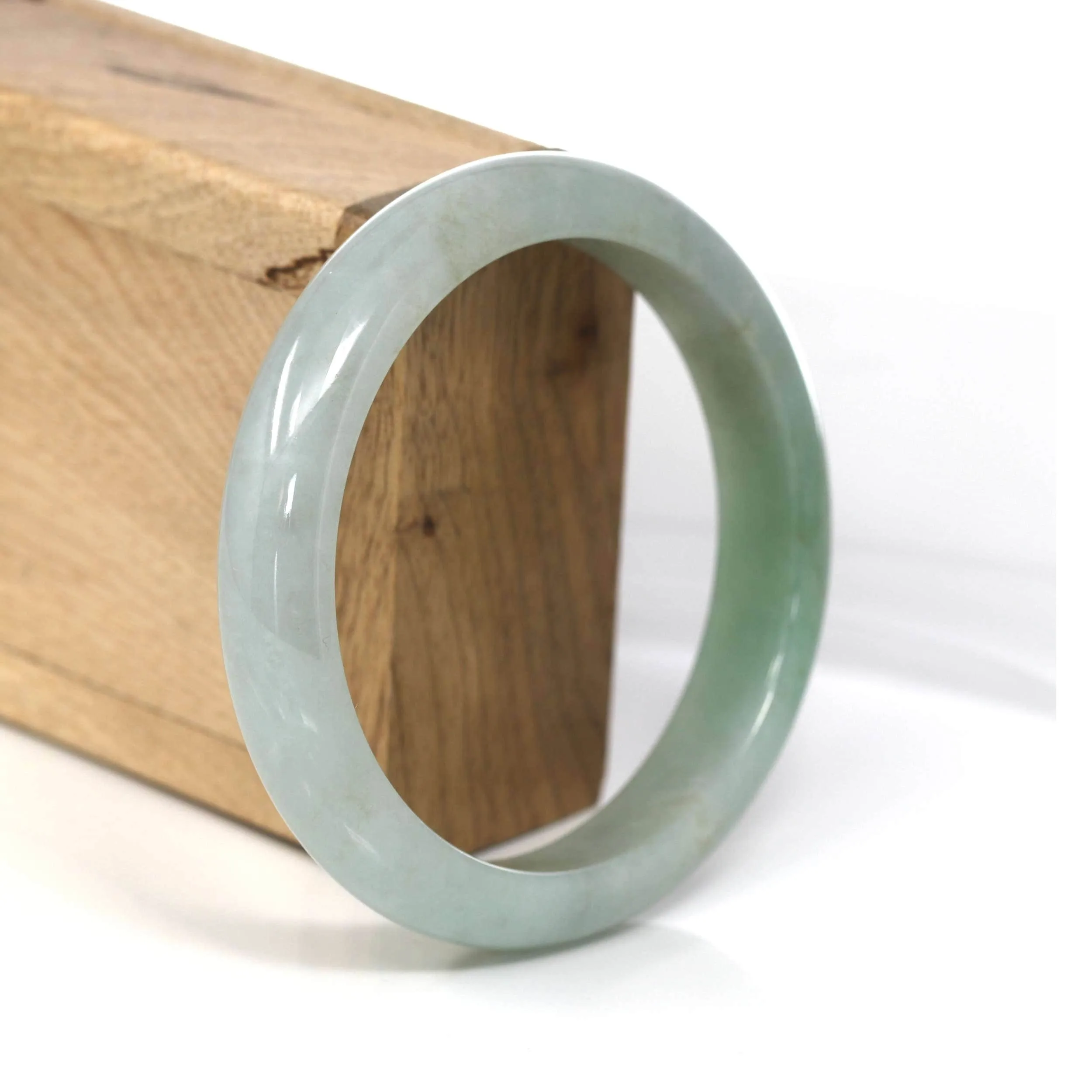 Genuine Burmese Green Jadeite Jade Bangle Bracelet (60.51 mm) #551