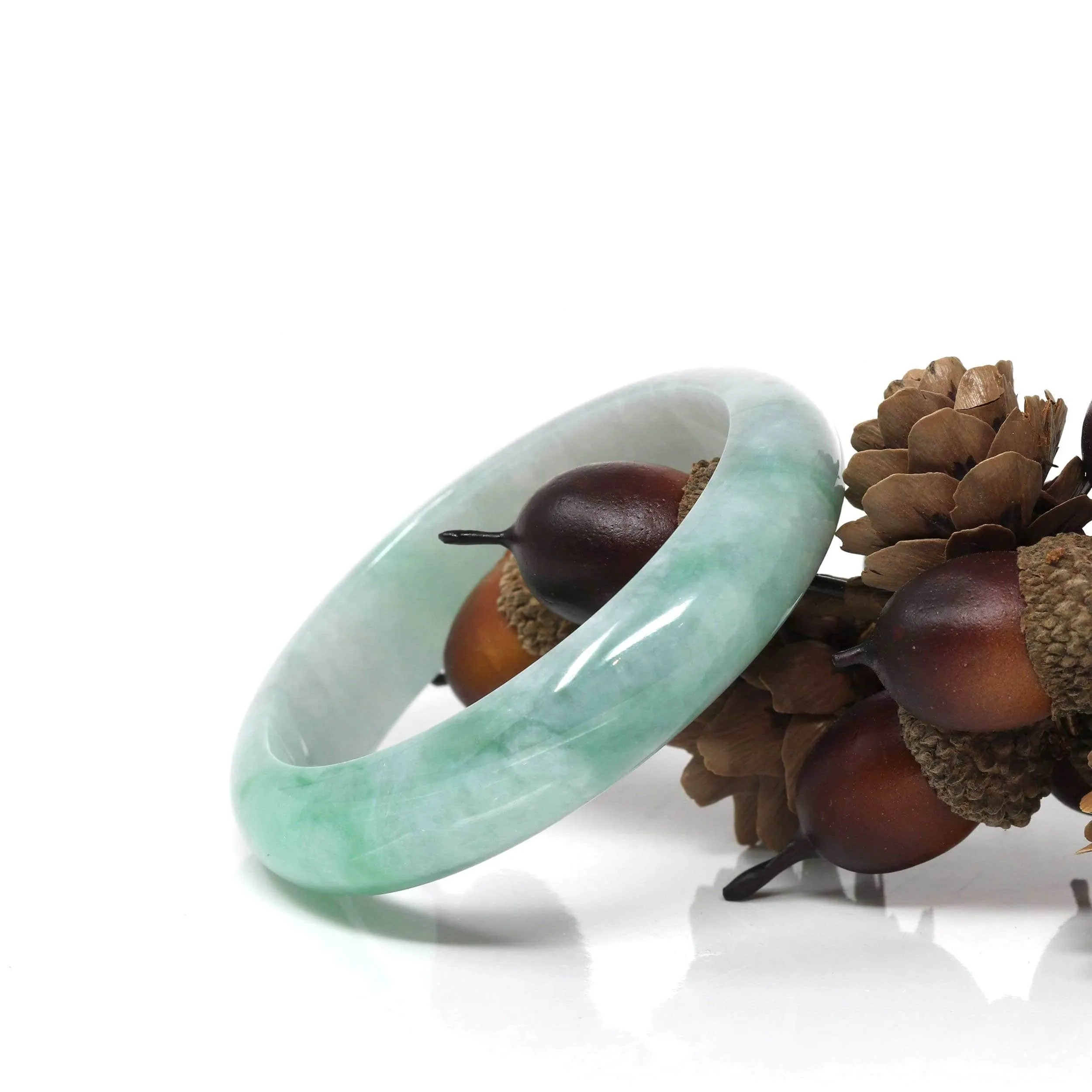 Genuine Burmese High Quality Jadeite Jade Bangle Bracelet (53.4mm) #525