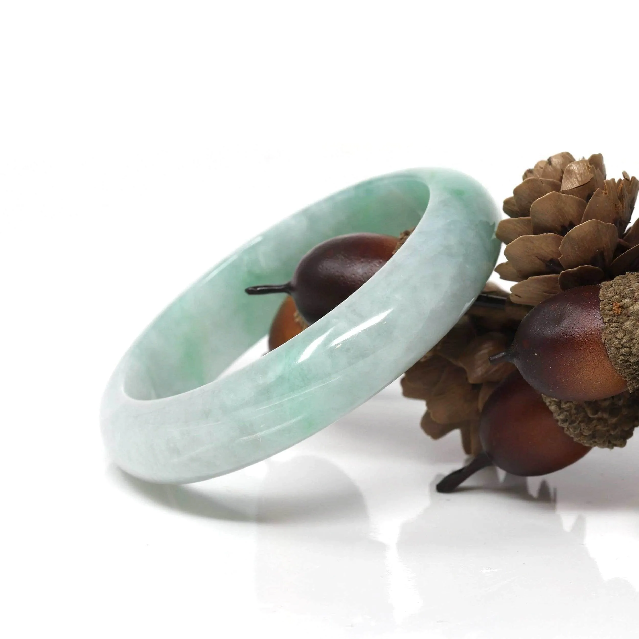 Genuine Burmese High Quality Jadeite Jade Bangle Bracelet (53.4mm) #525