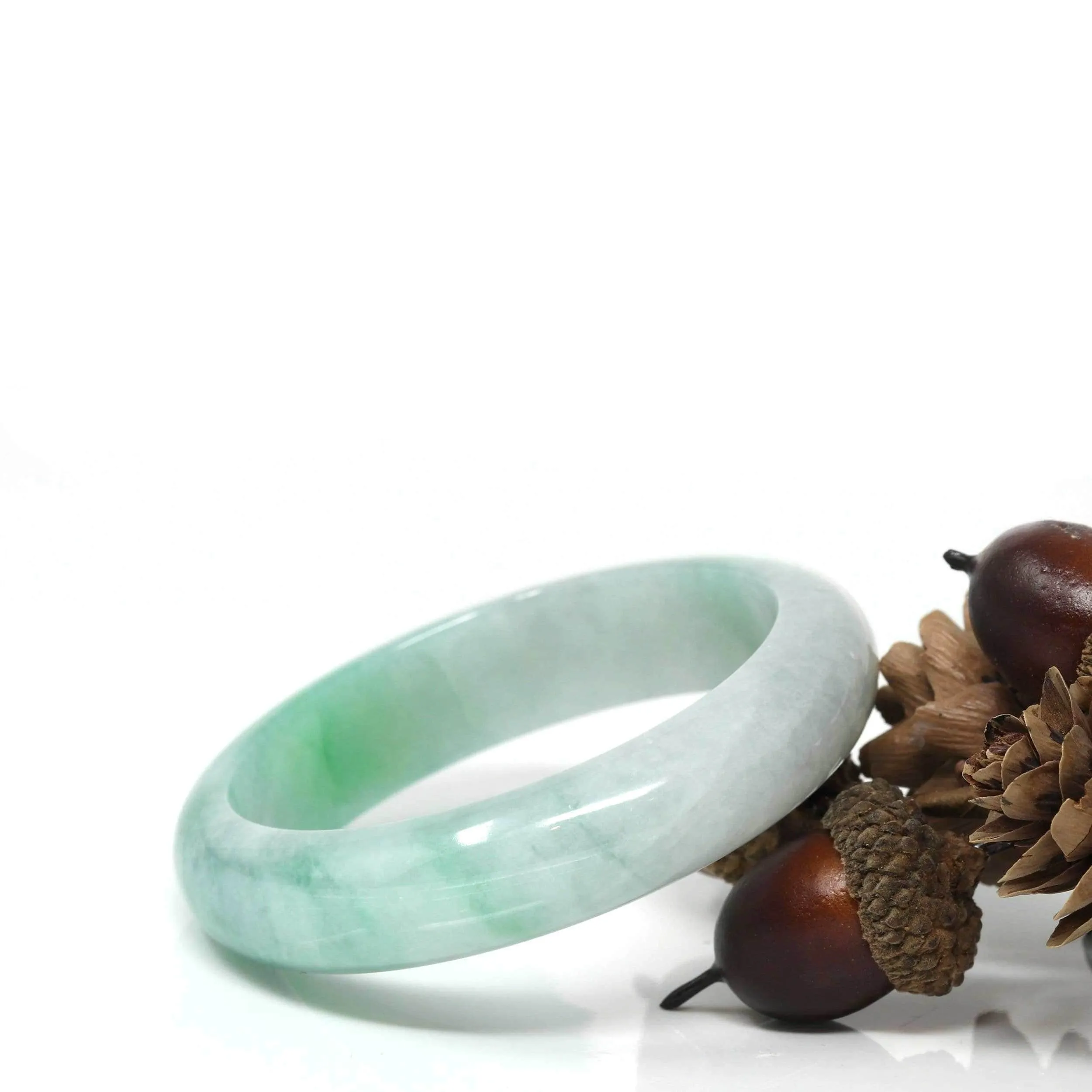 Genuine Burmese High Quality Jadeite Jade Bangle Bracelet (53.4mm) #525