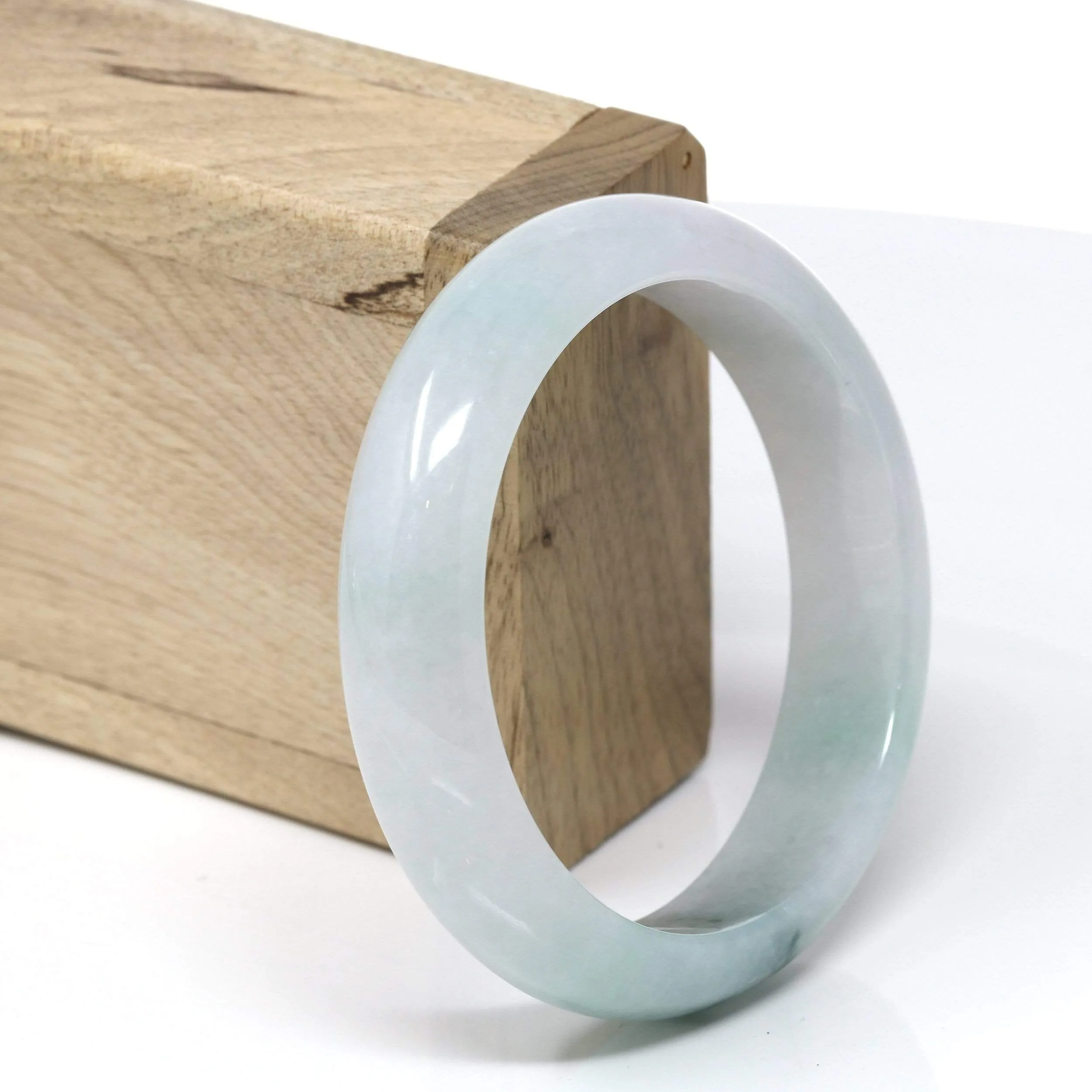 Genuine Burmese Ice Jadeite Jade Bangle Bracelet ( 58.5 mm )#538