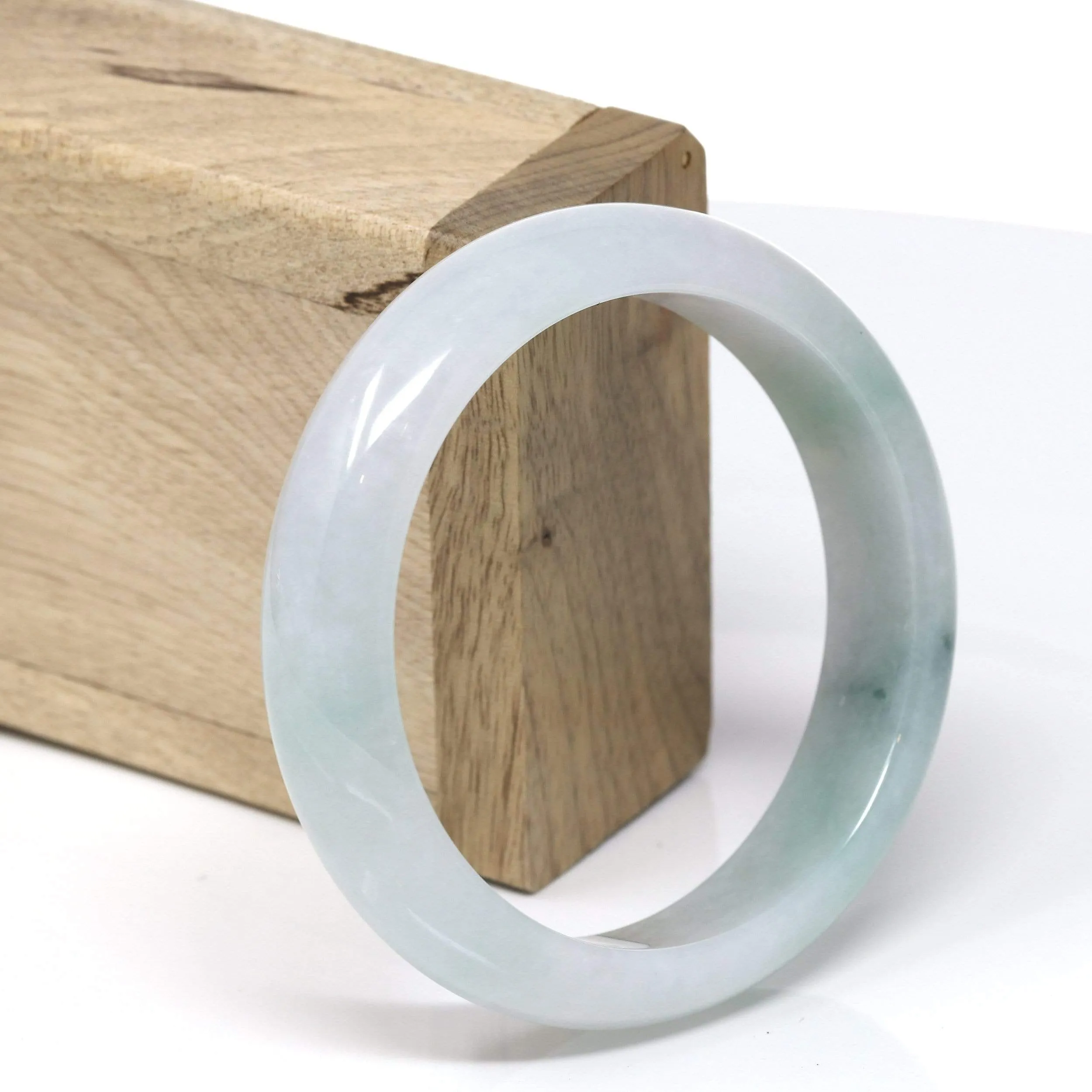 Genuine Burmese Ice Jadeite Jade Bangle Bracelet ( 58.5 mm )#538