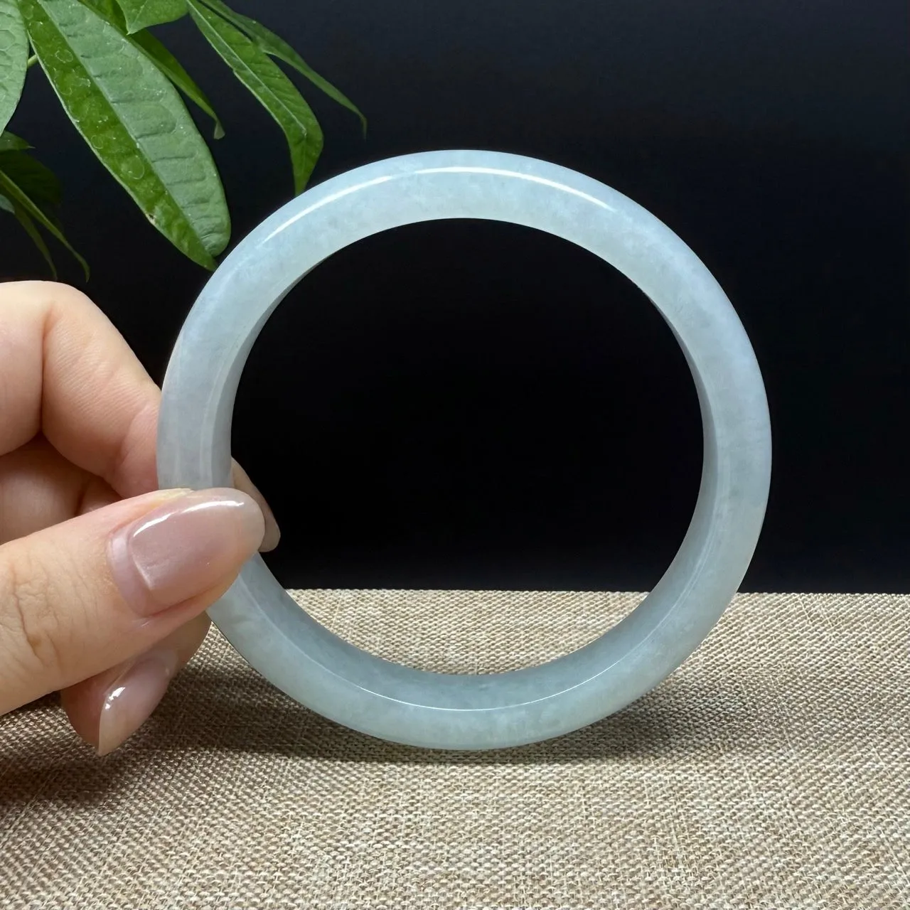 Genuine Burmese Icy Green Jade Jadeite Bangle Bracelet ( 66.5mm )