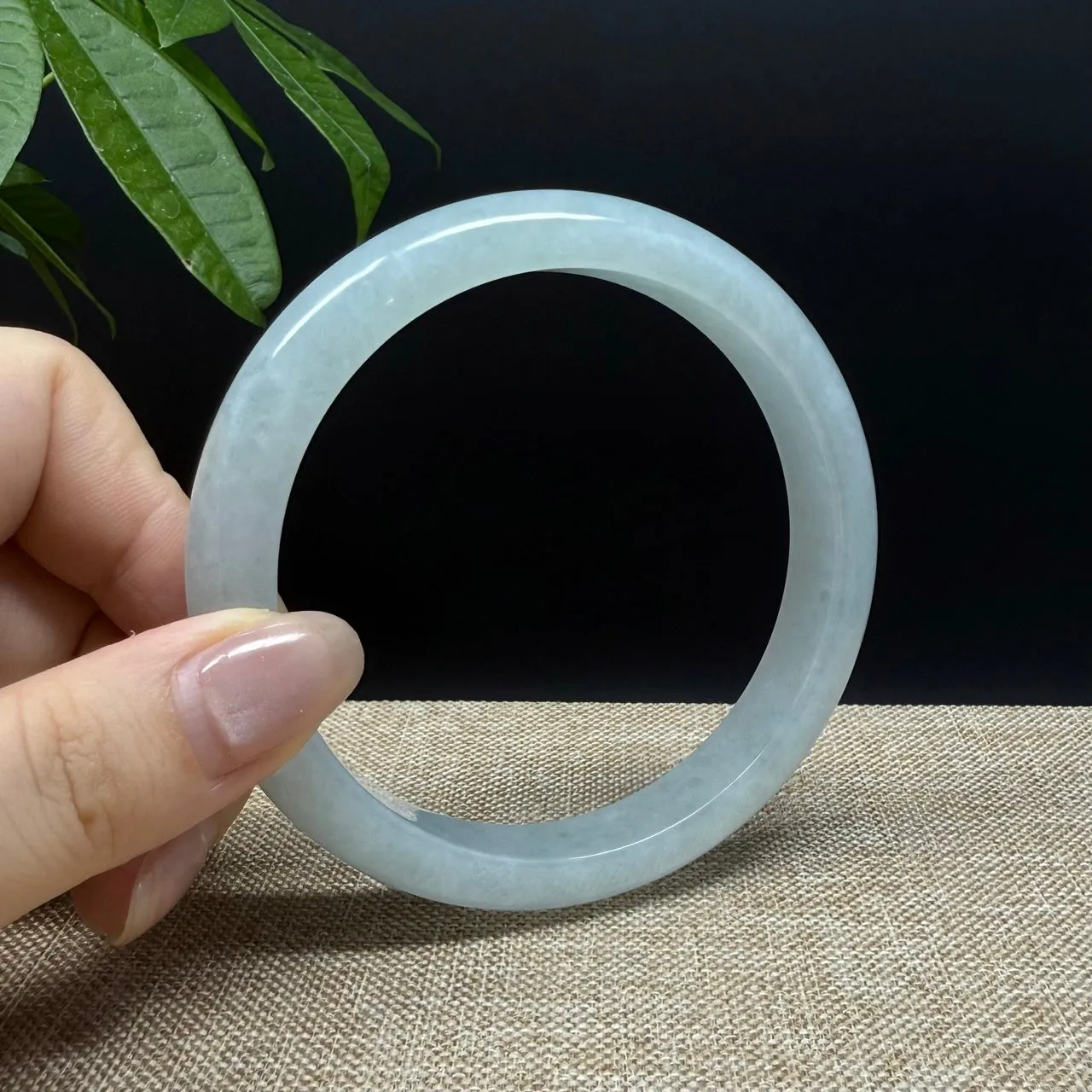 Genuine Burmese Icy Green Jade Jadeite Bangle Bracelet ( 66.5mm )