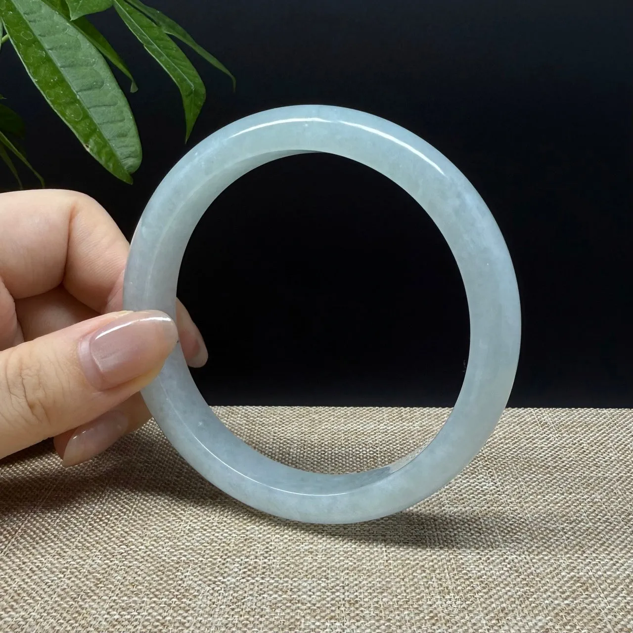 Genuine Burmese Icy Green Jade Jadeite Bangle Bracelet ( 66.5mm )