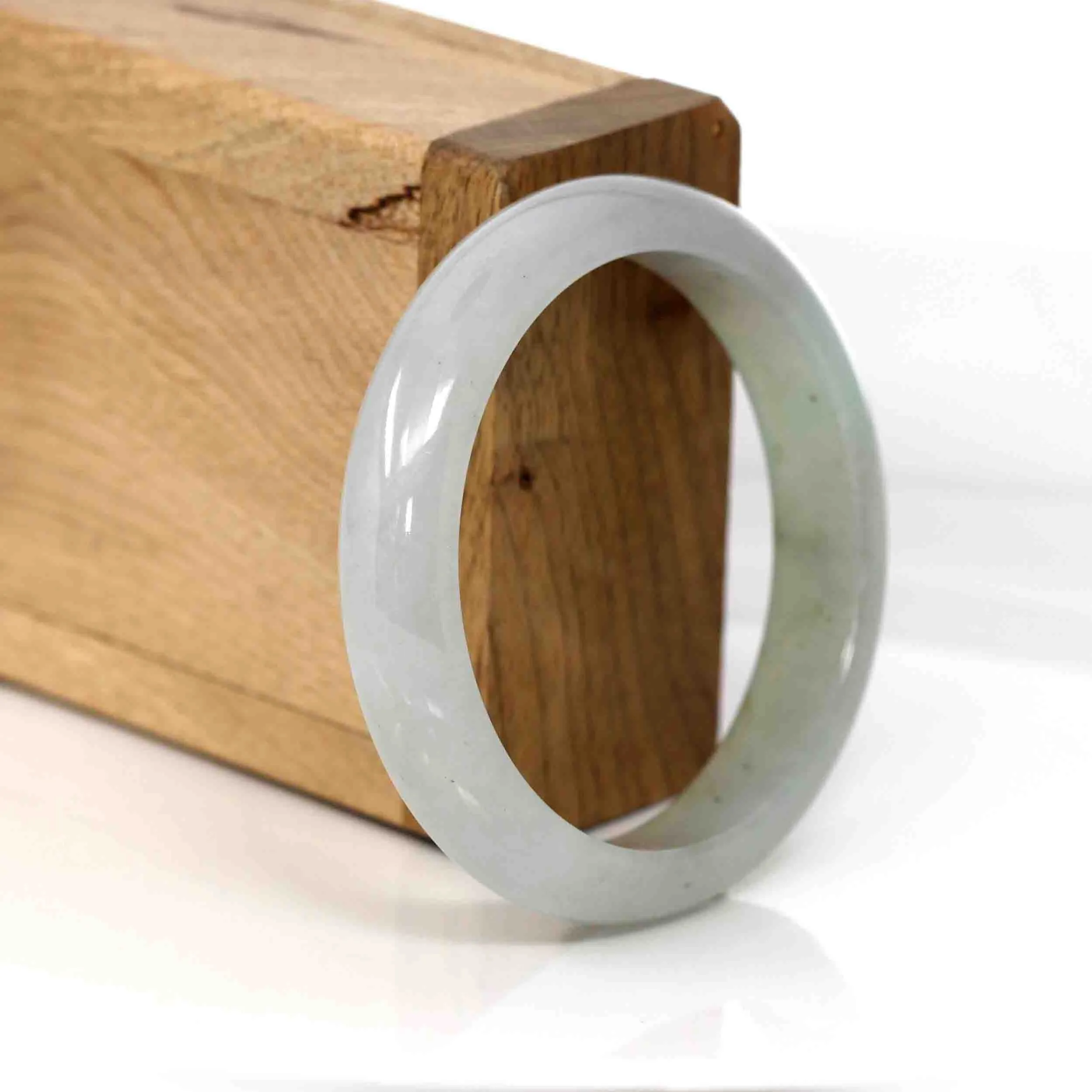Genuine Burmese Lavender Green Jadeite Jade Bangle Bracelet (53.66 mm) #290