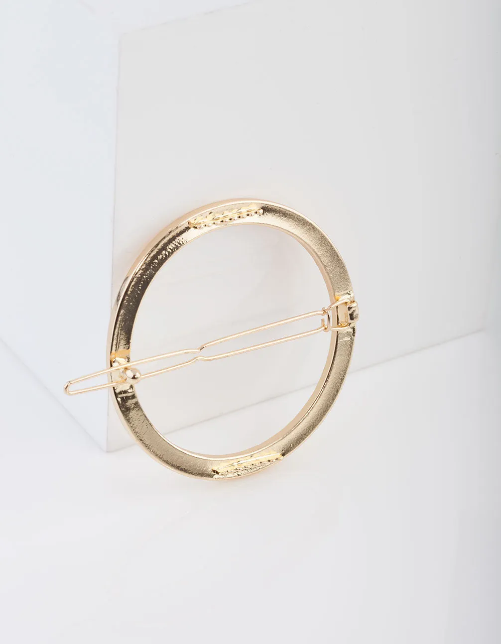 Gold Open Circle Barrette