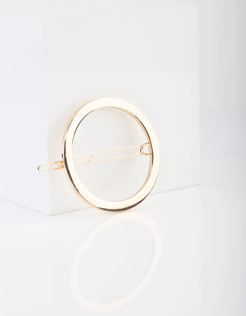 Gold Open Circle Barrette