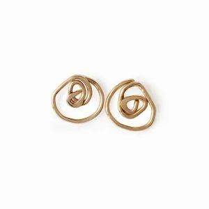 Gold Rose Stud Earrings