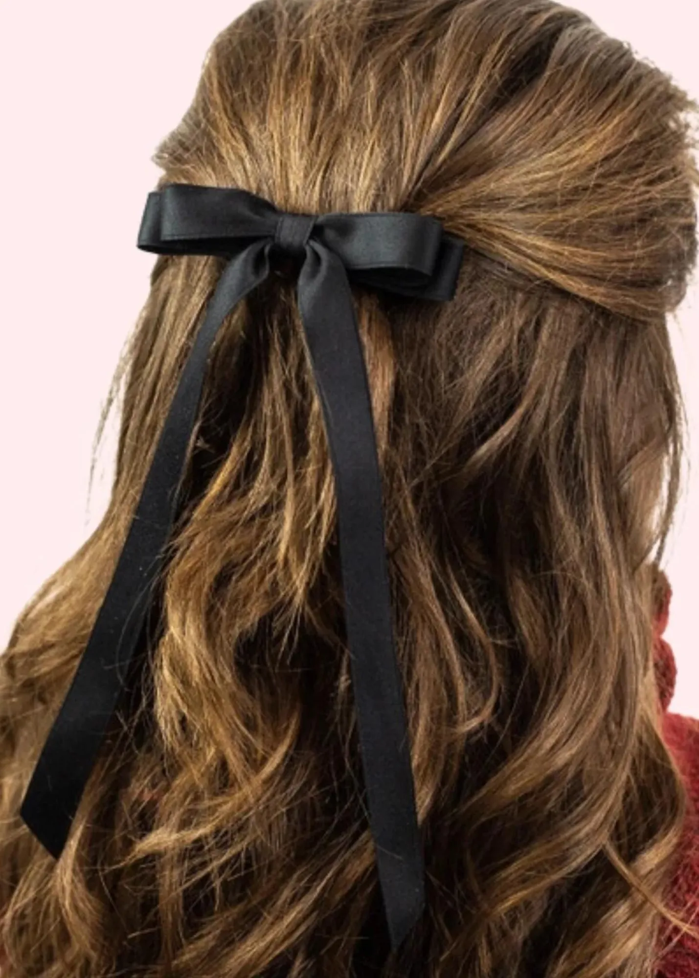Grace & Grandeur - Micro Alice Matte Satin Bow Barrette Black