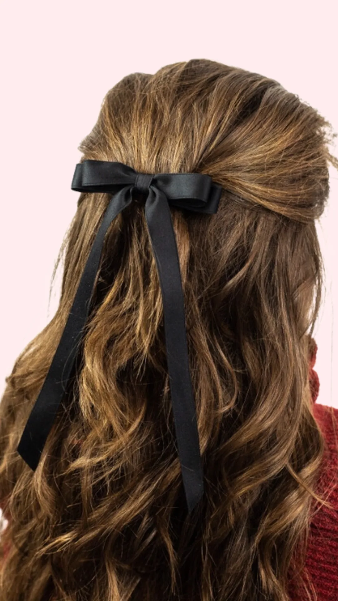 Grace & Grandeur - Micro Alice Matte Satin Bow Barrette Black