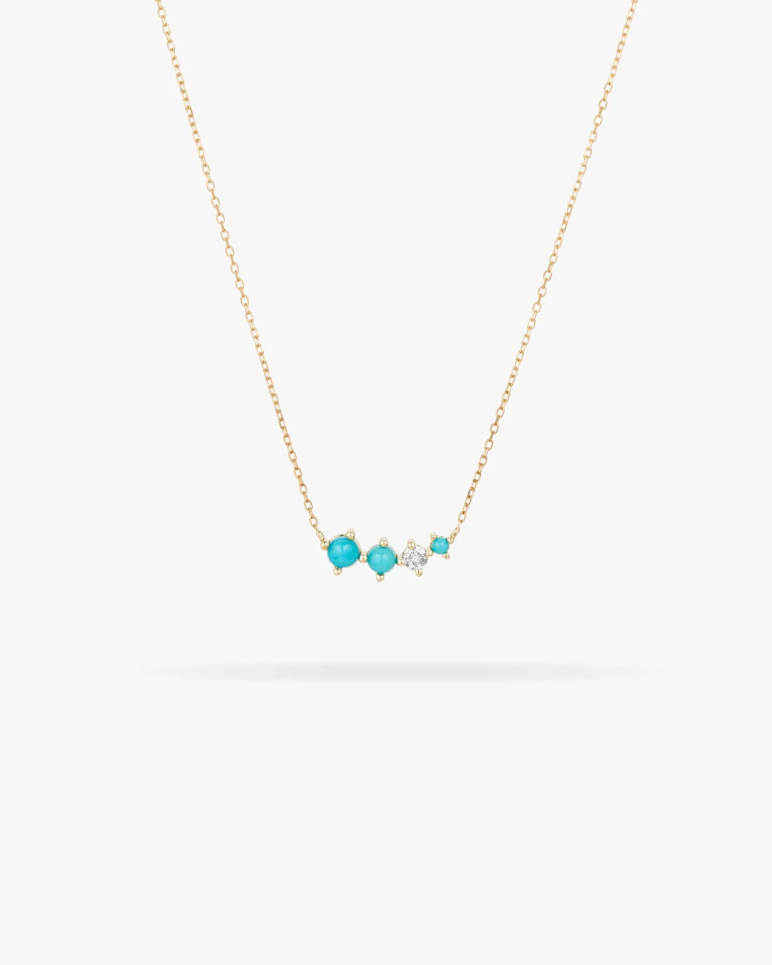 Graduated Turquoise & Diamond Curve Necklace