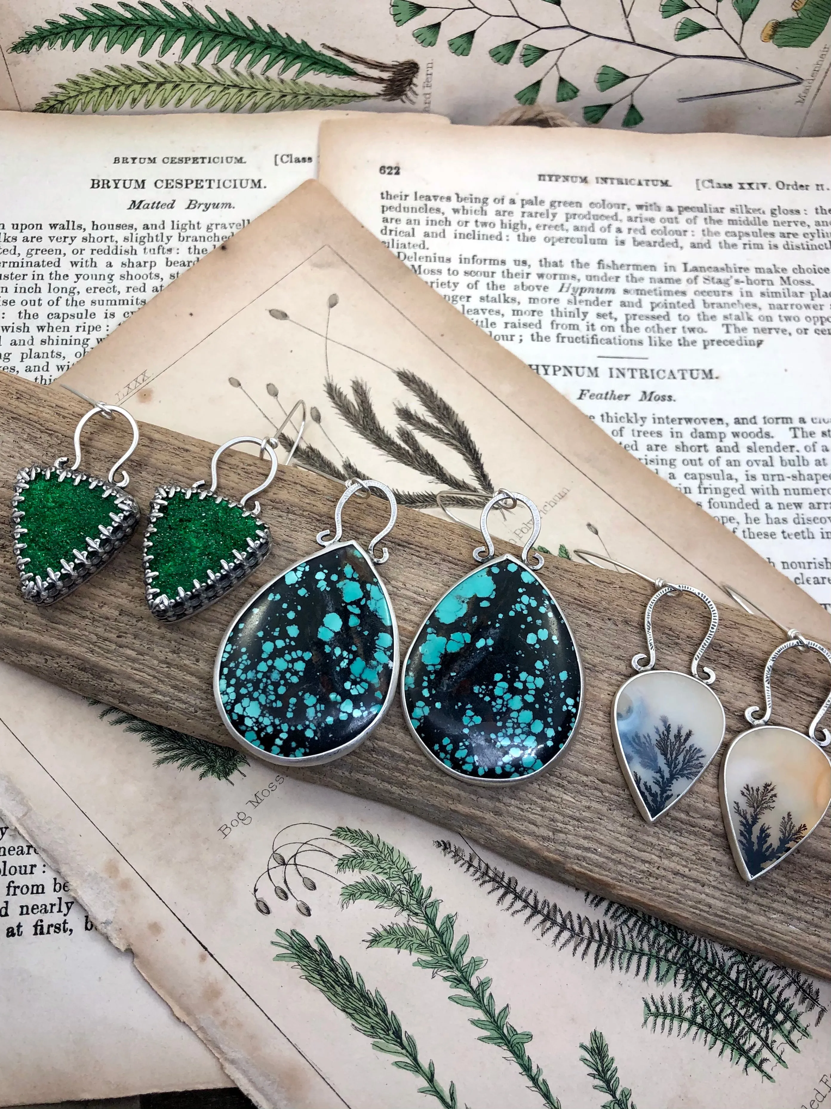 Green Garnet Druzy Earrings