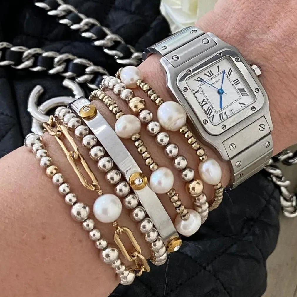 Hematite Bracelet with Pearl