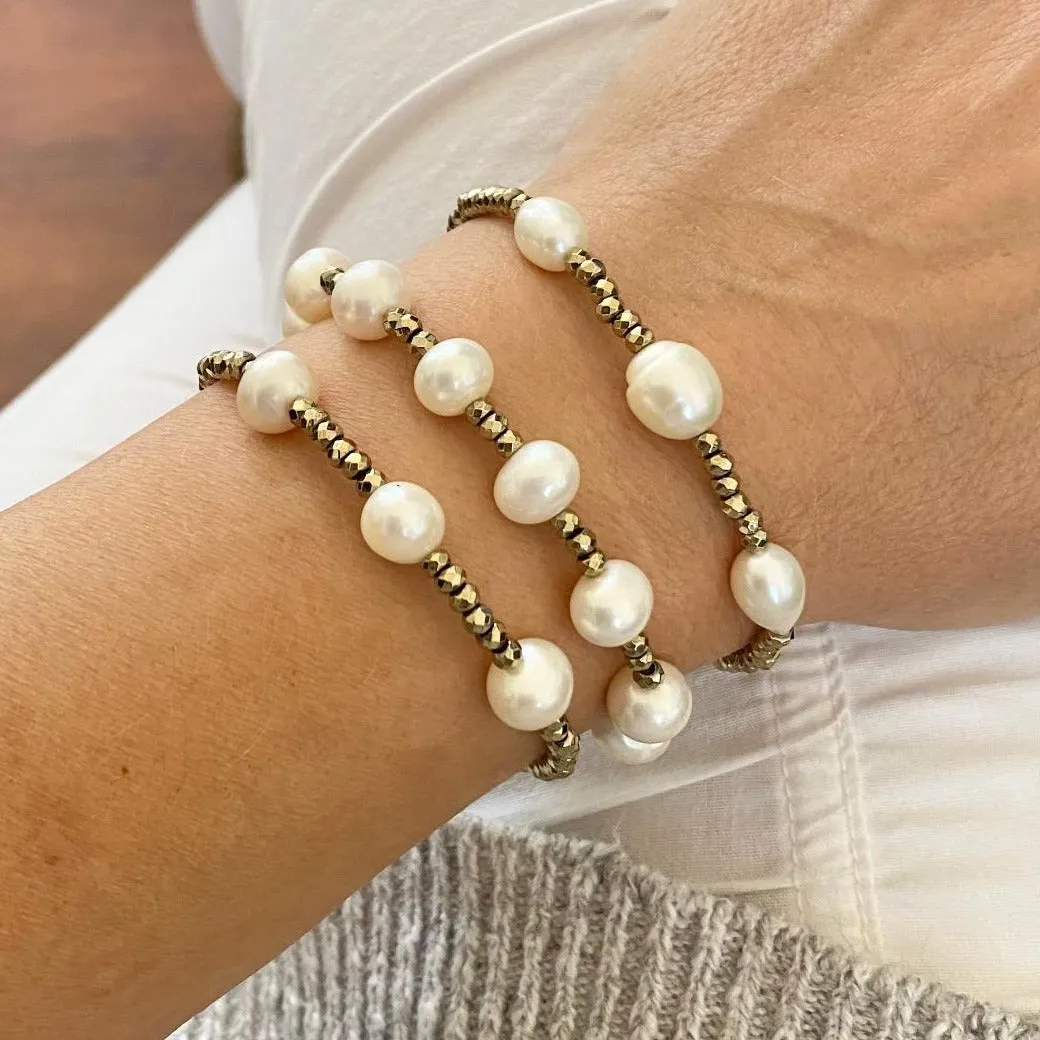 Hematite Bracelet with Pearl