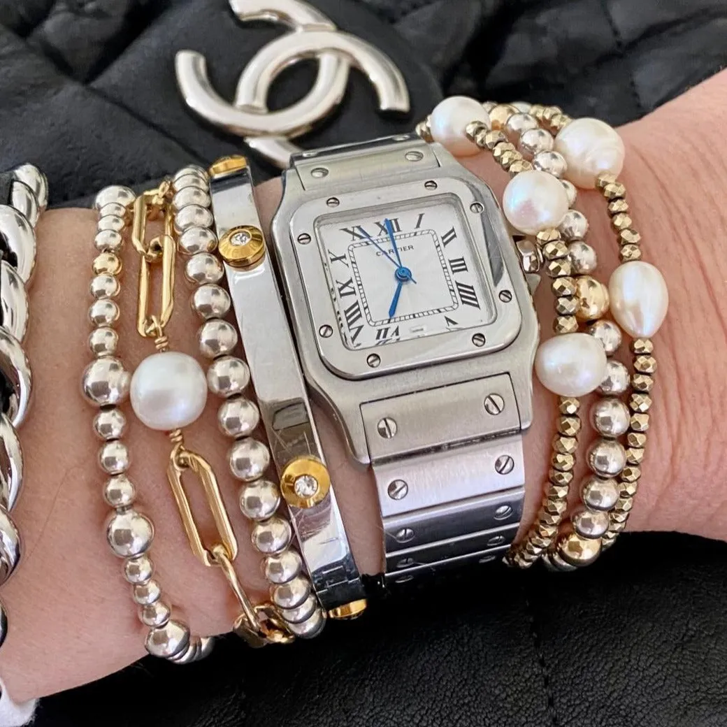 Hematite Bracelet with Pearl