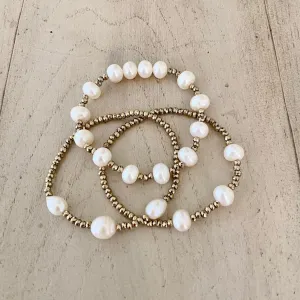 Hematite Bracelet with Pearl