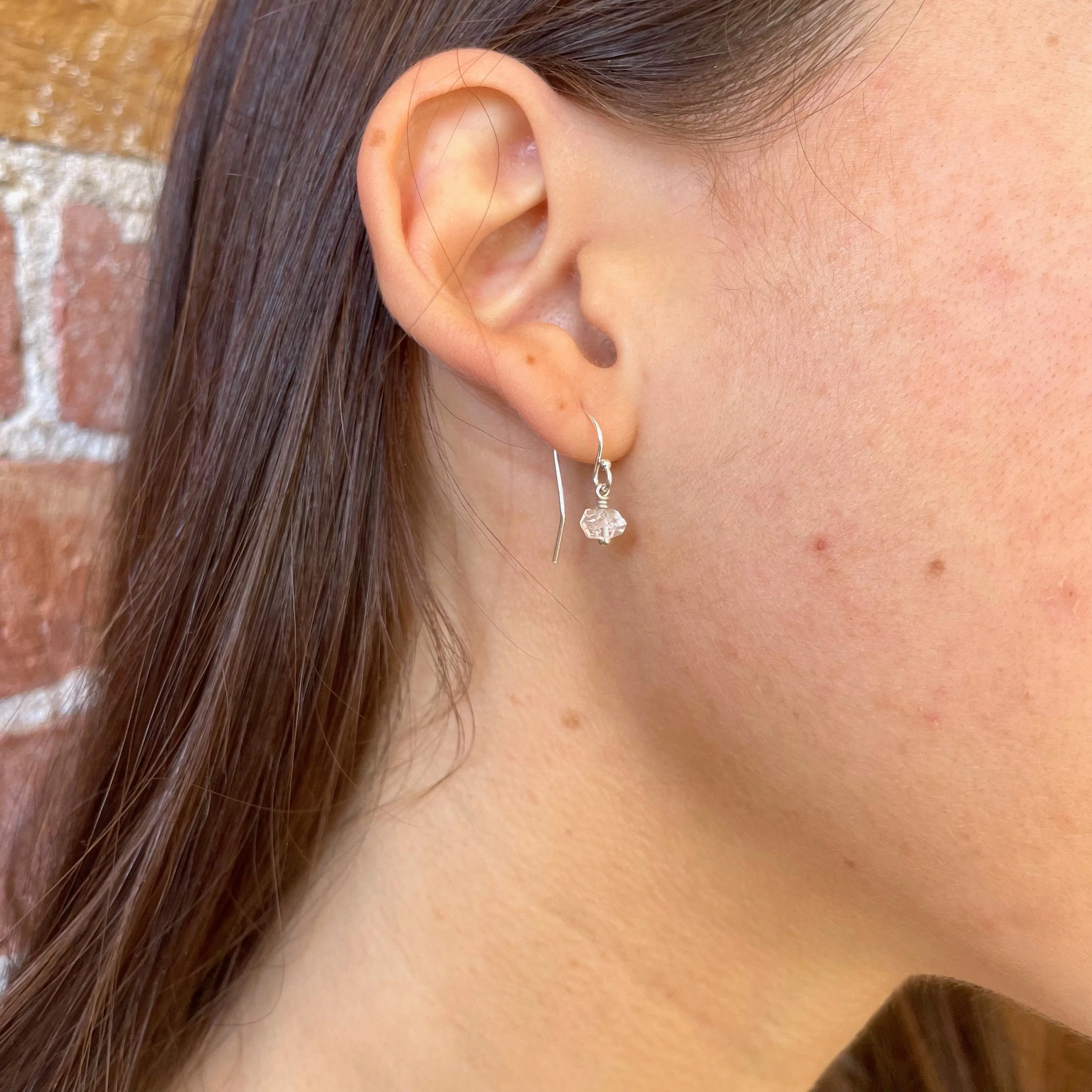 Herkimer Diamond Single Drop Earrings