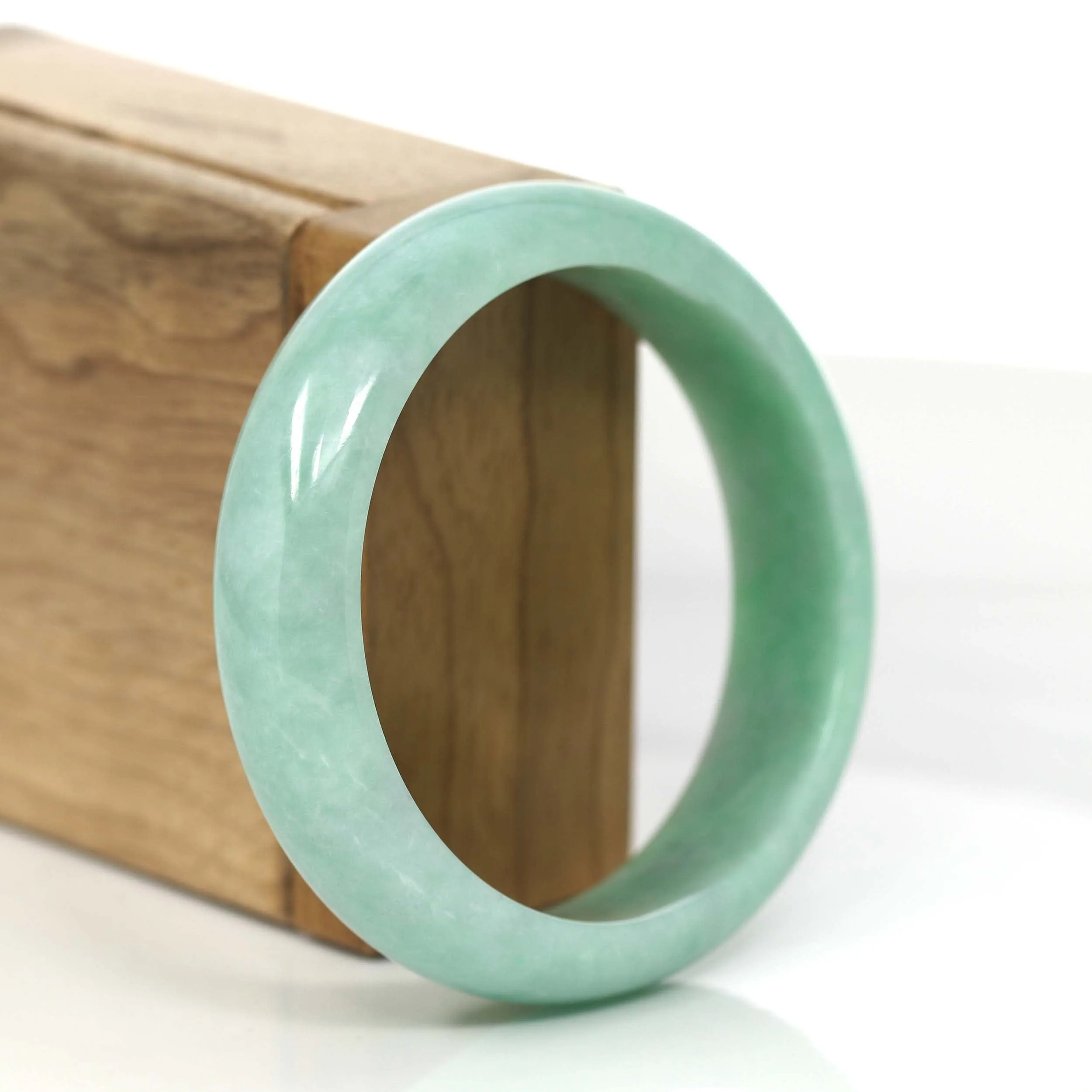 High-quality Apple Green Natural Burmese Jadeite Jade Bangle (57.78mm ) #890