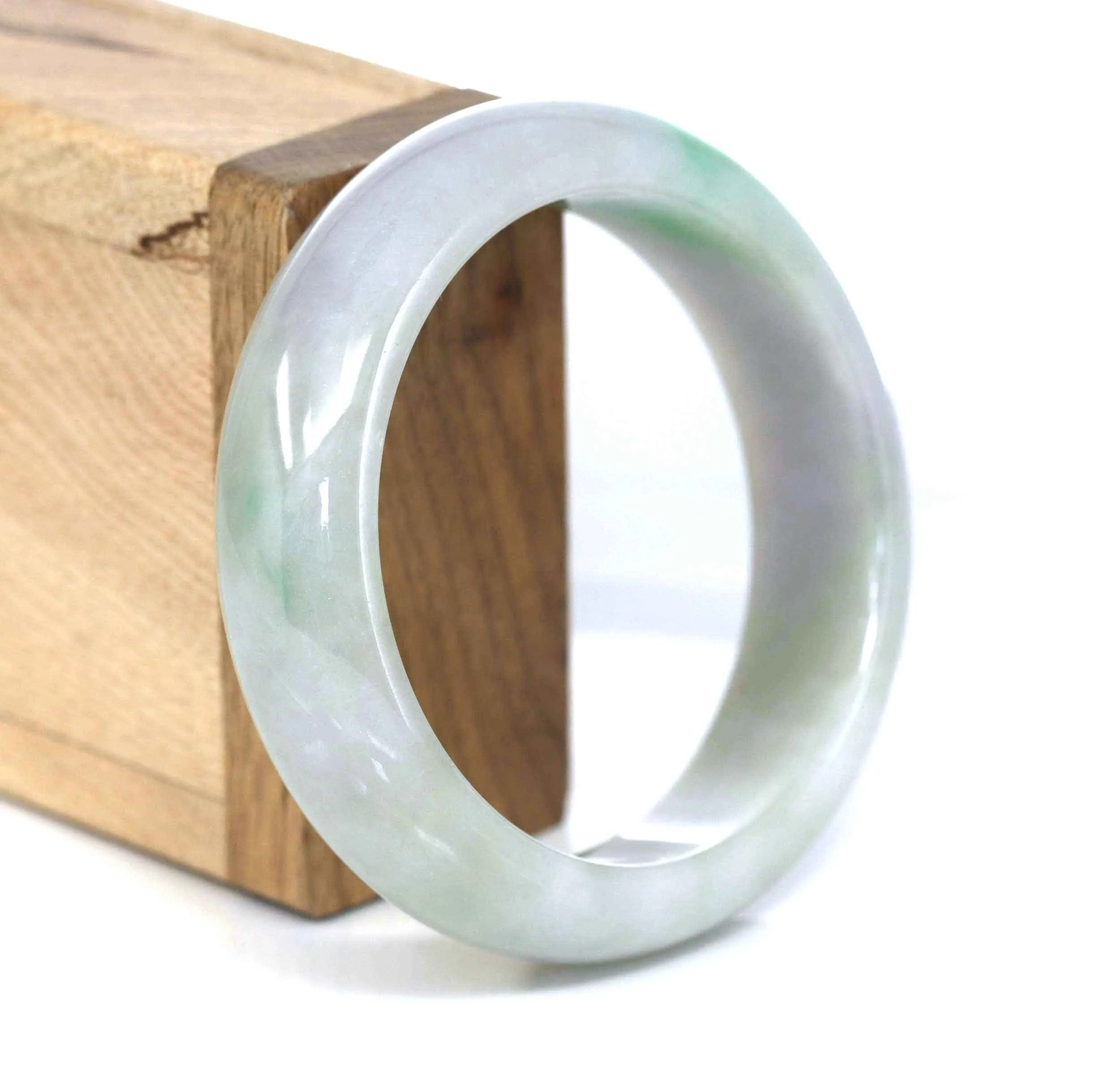 High-quality Lavender-Green Natural Burmese Jadeite Jade Bangle (57.08 mm ) #485