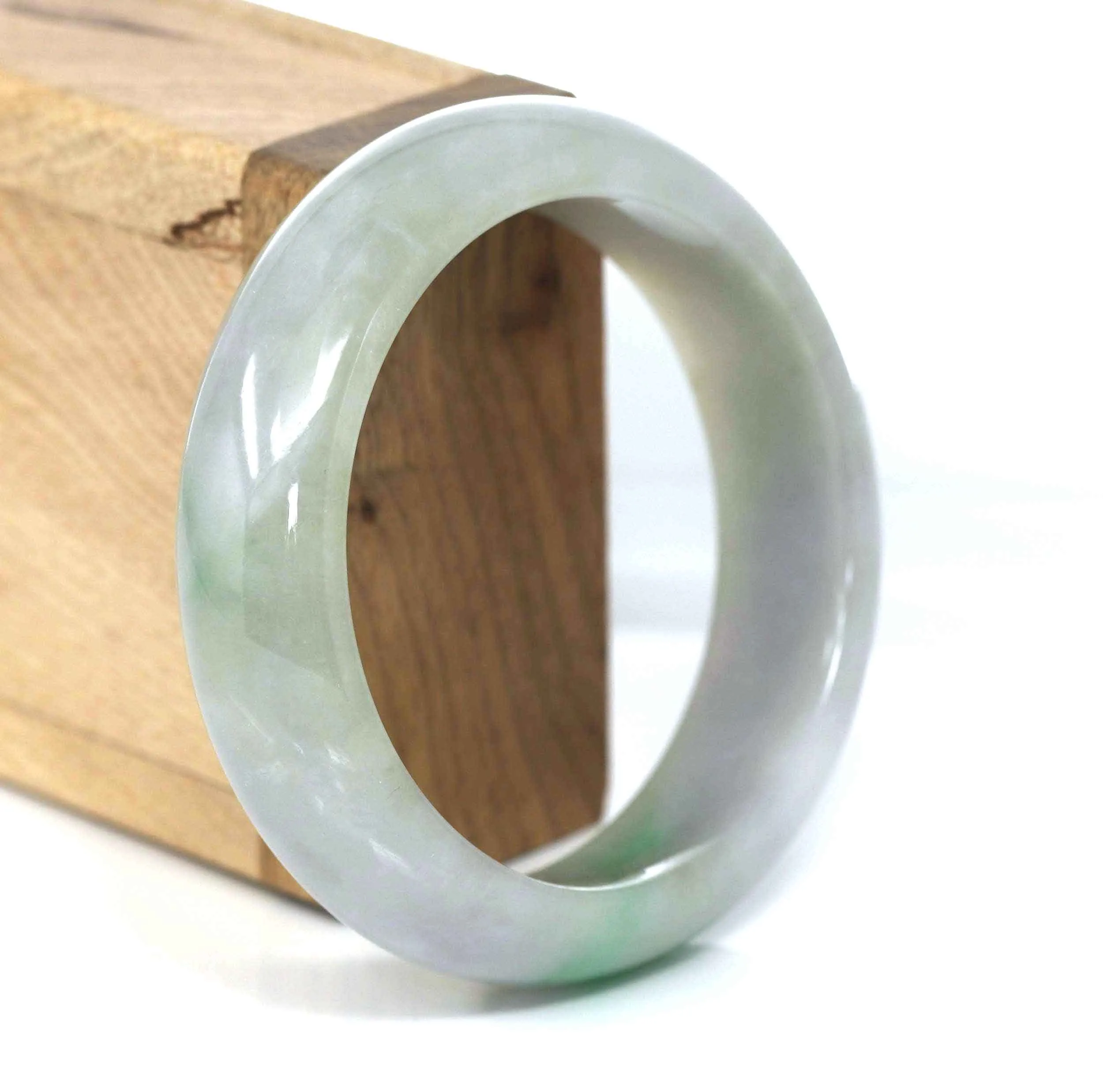 High-quality Lavender-Green Natural Burmese Jadeite Jade Bangle (57.08 mm ) #485