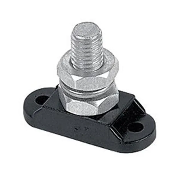 Insulated Distribution Stud, Black Single 3/8"