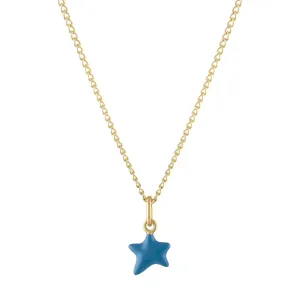 Itty Bitty Turquoise Wishing Star Charm Necklace