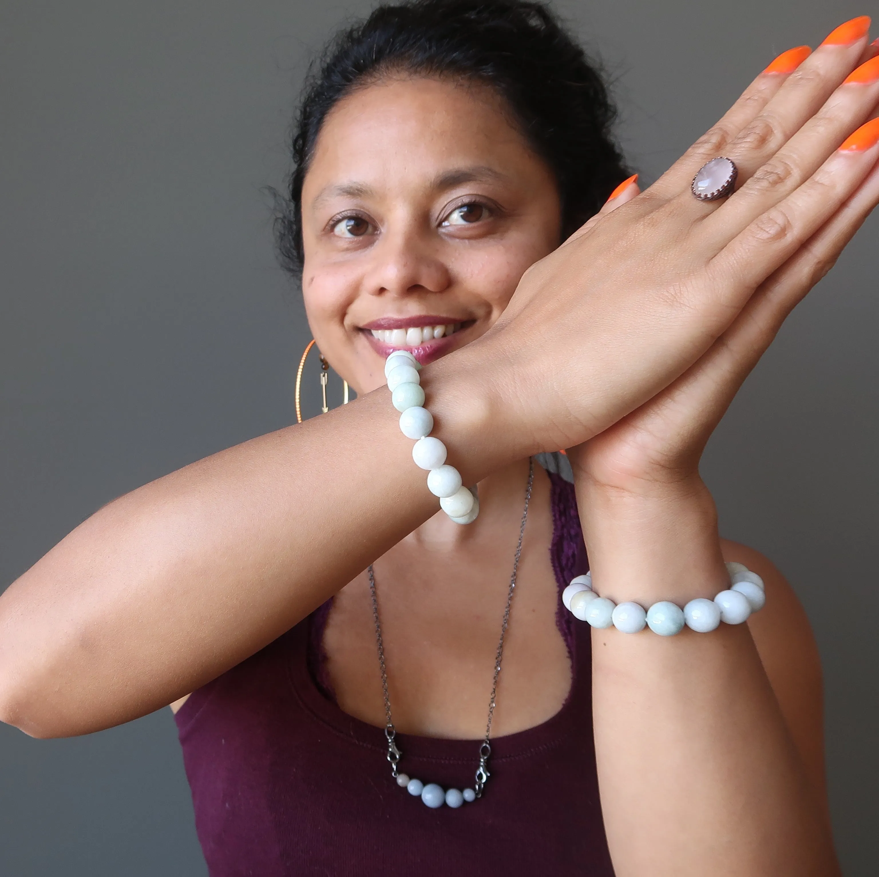 Jade Bracelet Pure Abundance and Spiritual Bliss White Stones