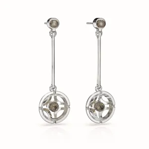 Jalan Besar Drop Earrings - Sterling Silver - Smoky Quartz