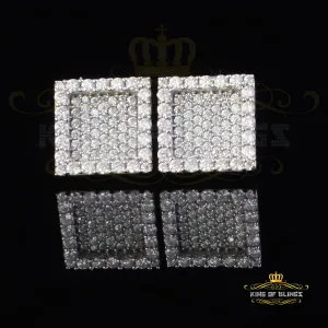 King  of Bling's 925 Yellow Silver 1.00ct VVS 'D' Moissanite Square Stud Earring Men's/Womens