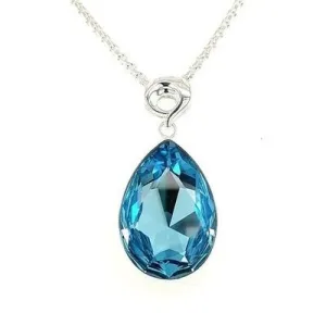 Large Teardrop Aquamarine Crystal Pendant