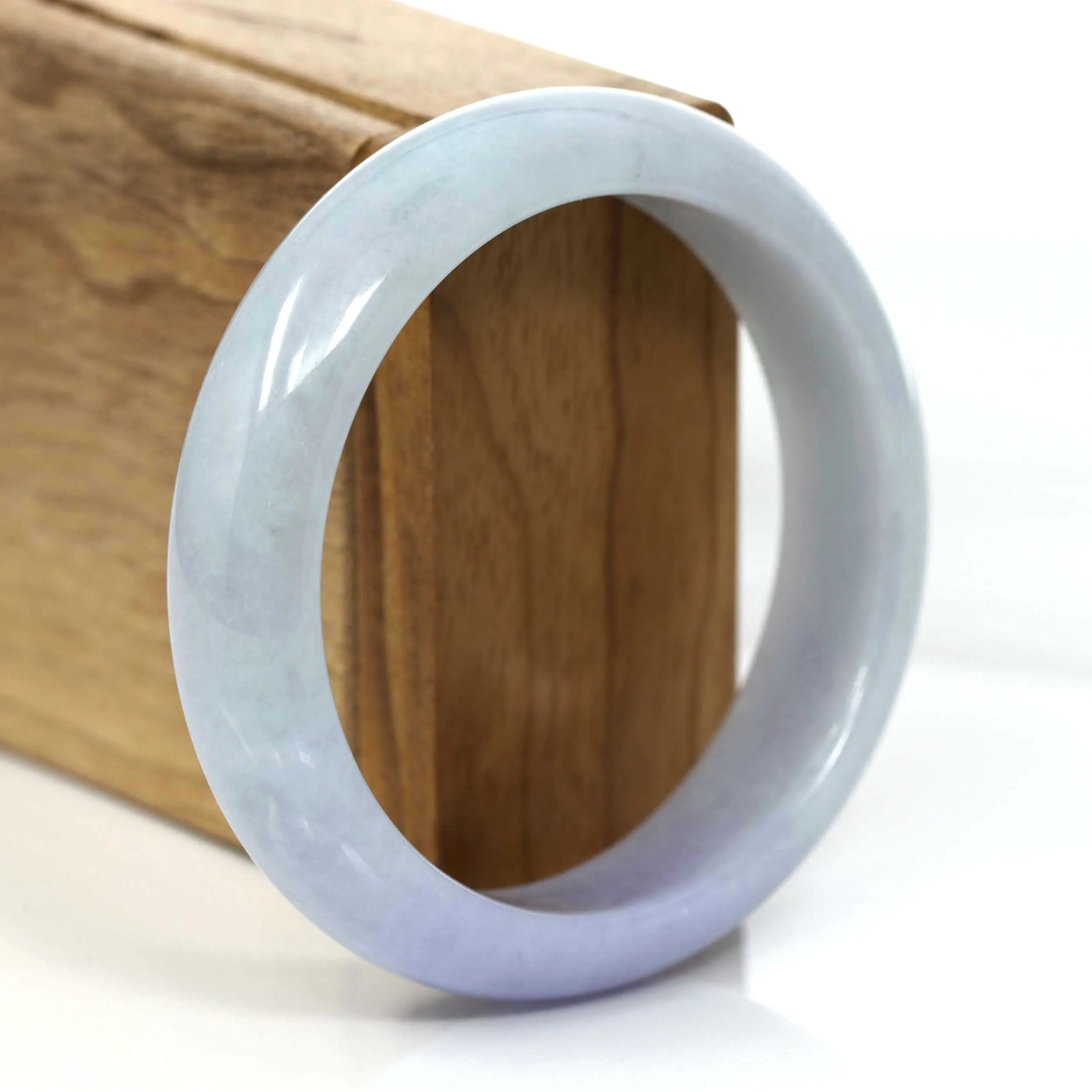 Lavender- Green Natural Jadeite Jade Bangle (58.61 mm) #656