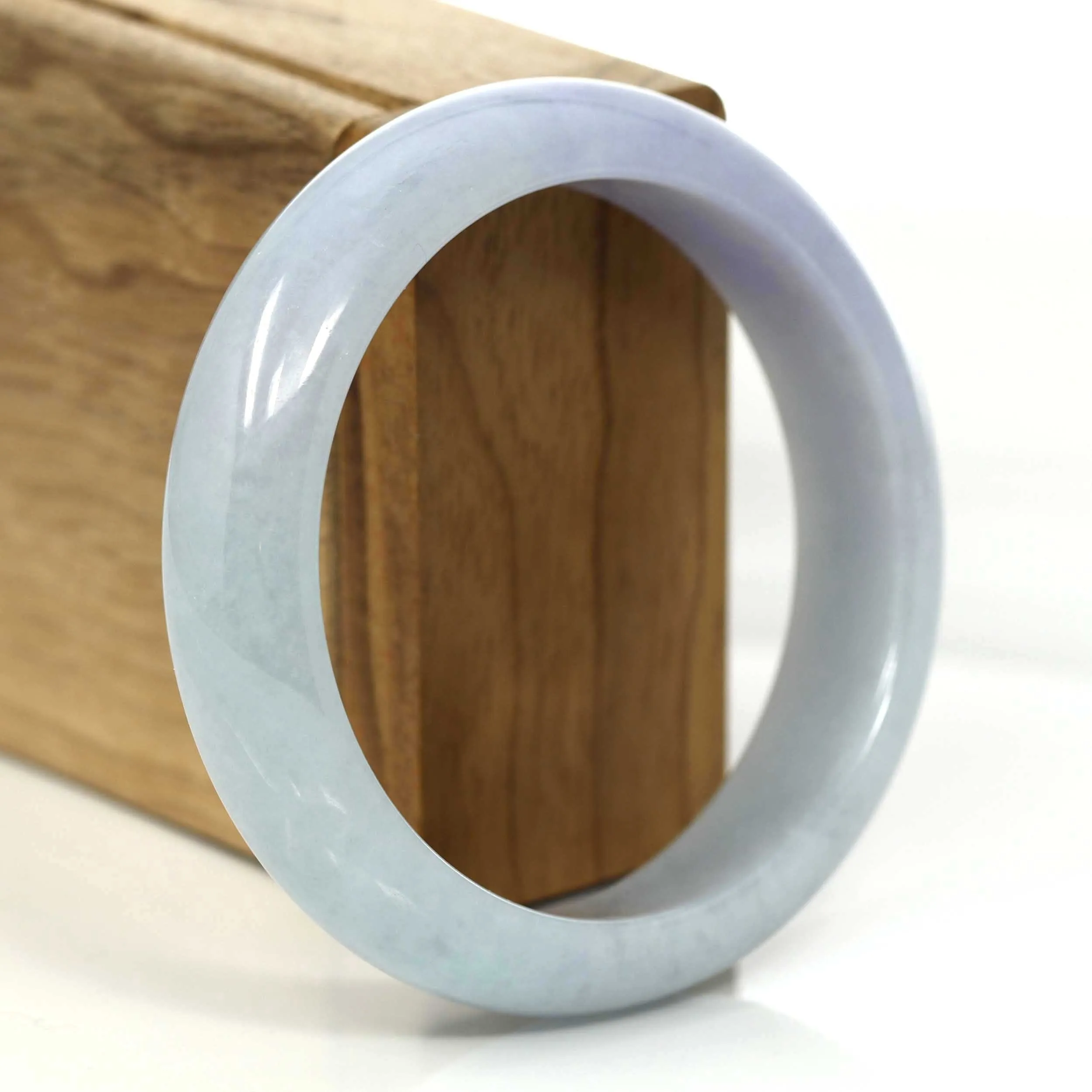 Lavender- Green Natural Jadeite Jade Bangle (58.61 mm) #656