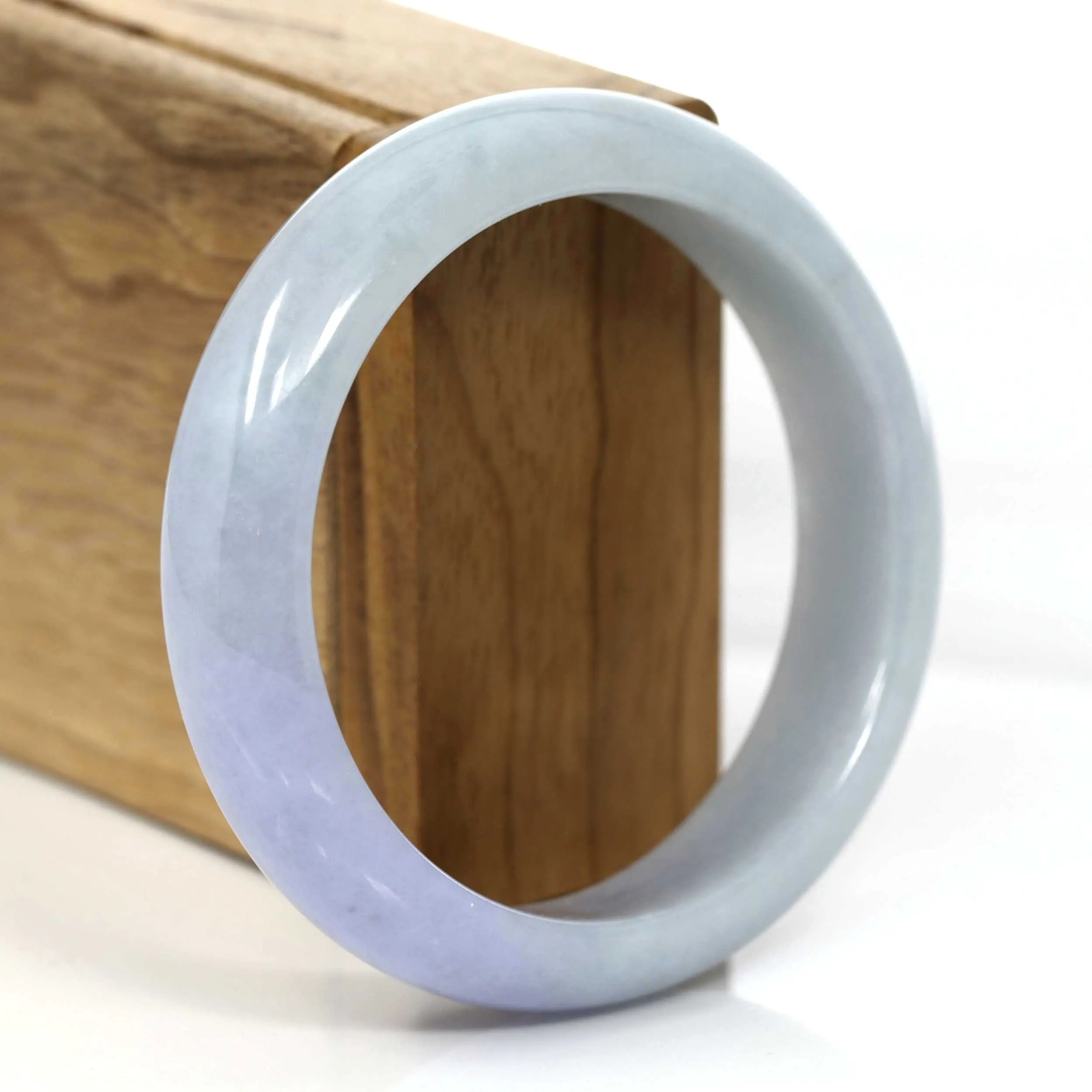Lavender- Green Natural Jadeite Jade Bangle (58.61 mm) #656