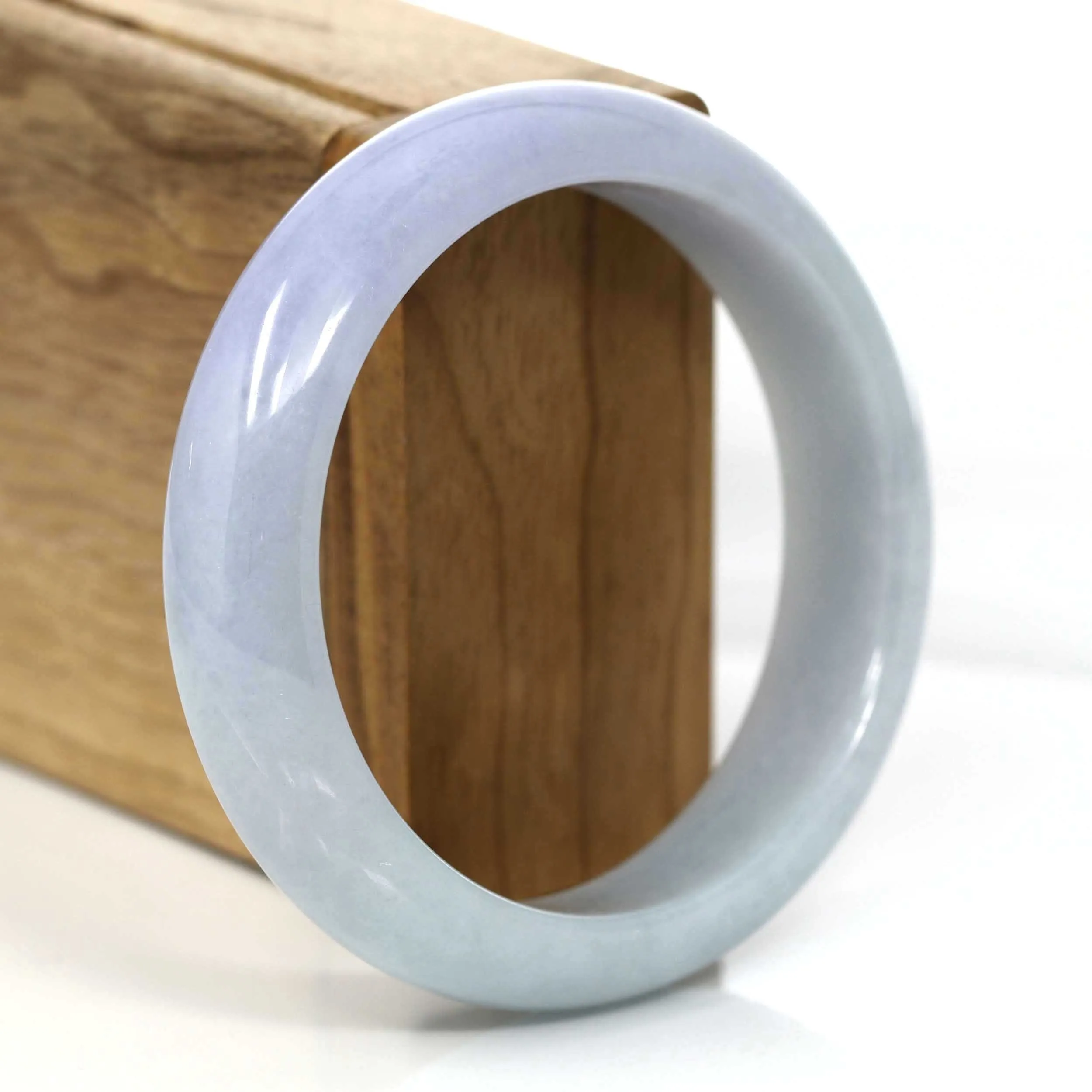 Lavender- Green Natural Jadeite Jade Bangle (58.61 mm) #656
