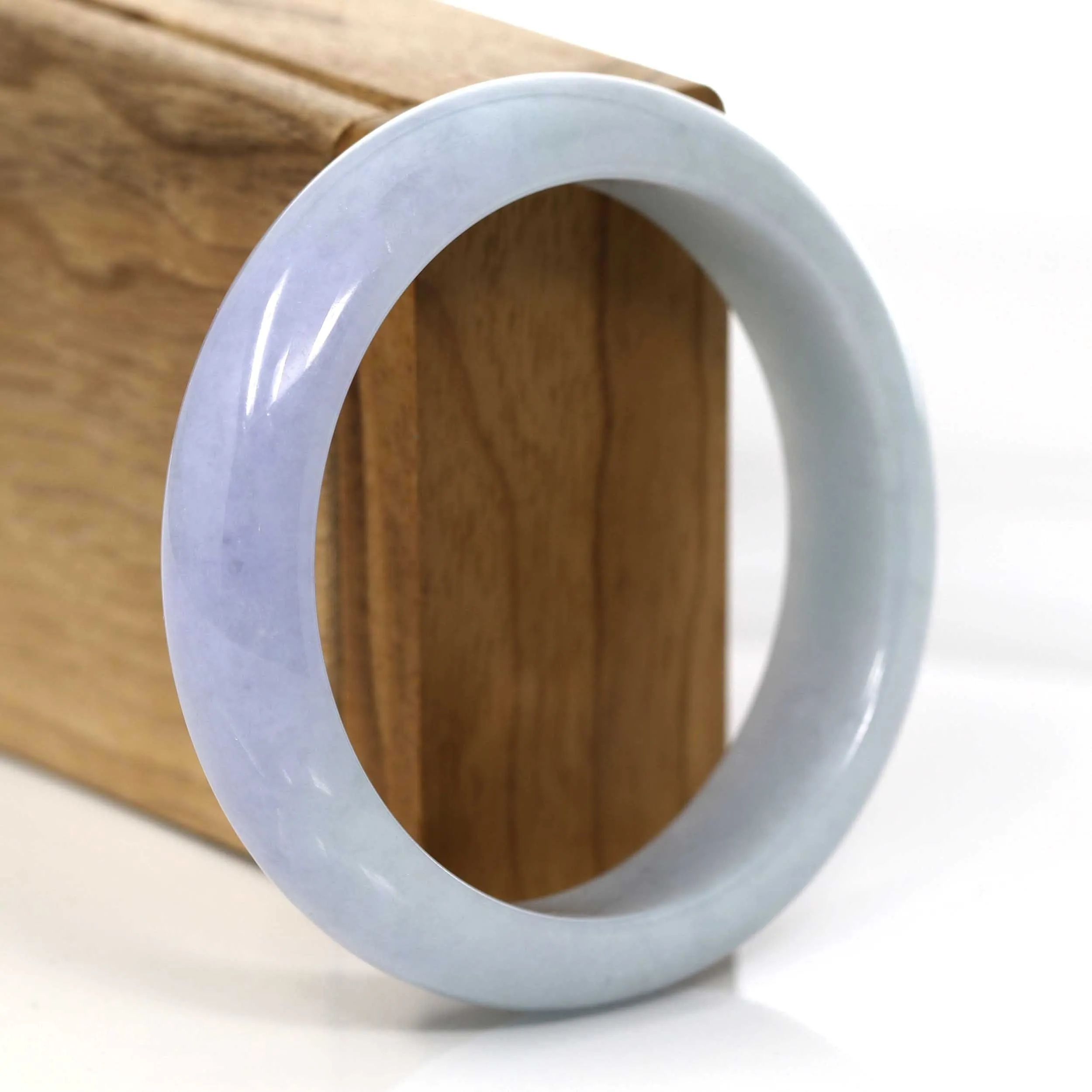 Lavender- Green Natural Jadeite Jade Bangle (58.61 mm) #656