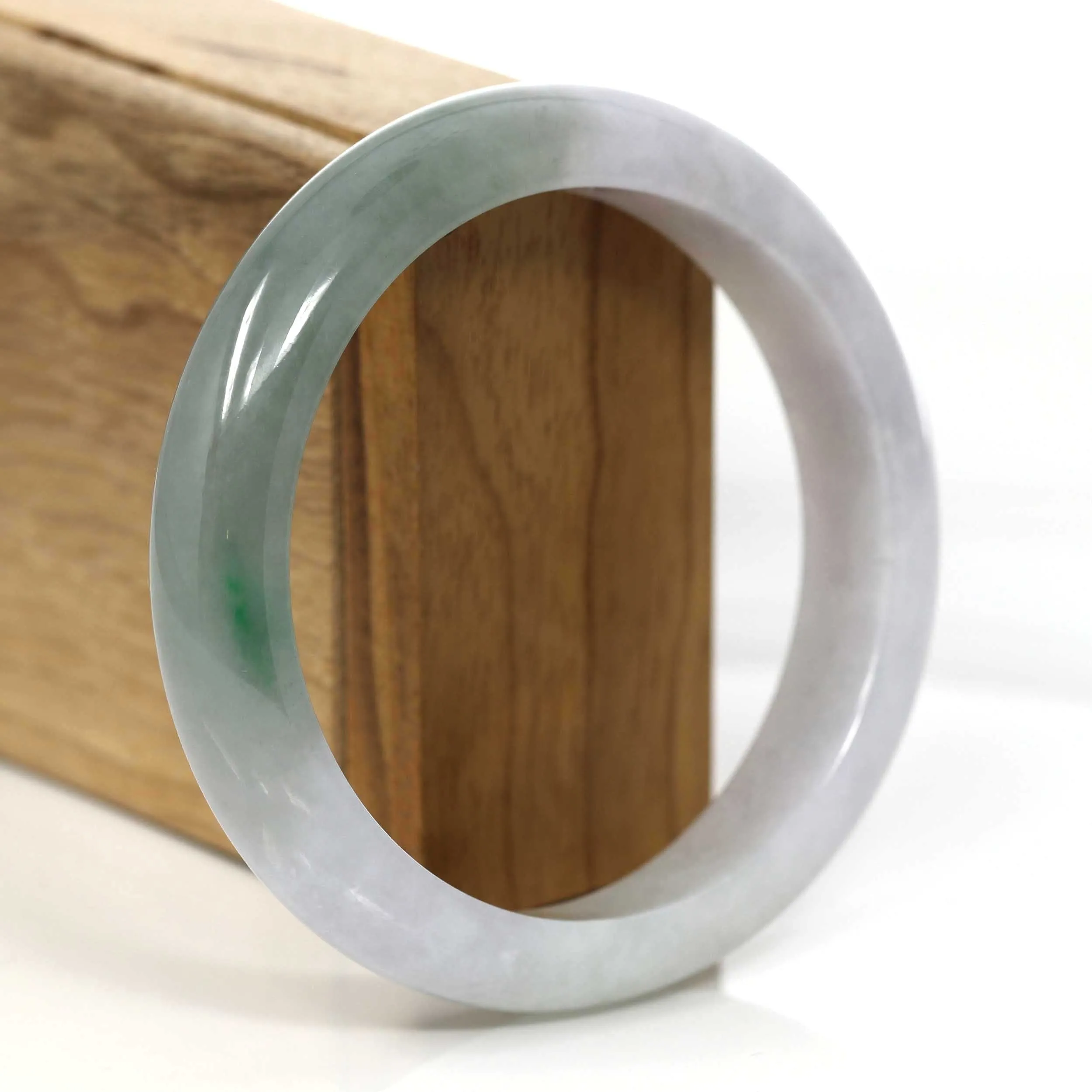 Lavender Jadeite Jade Bangle Bracelet (61.14 mm) #354