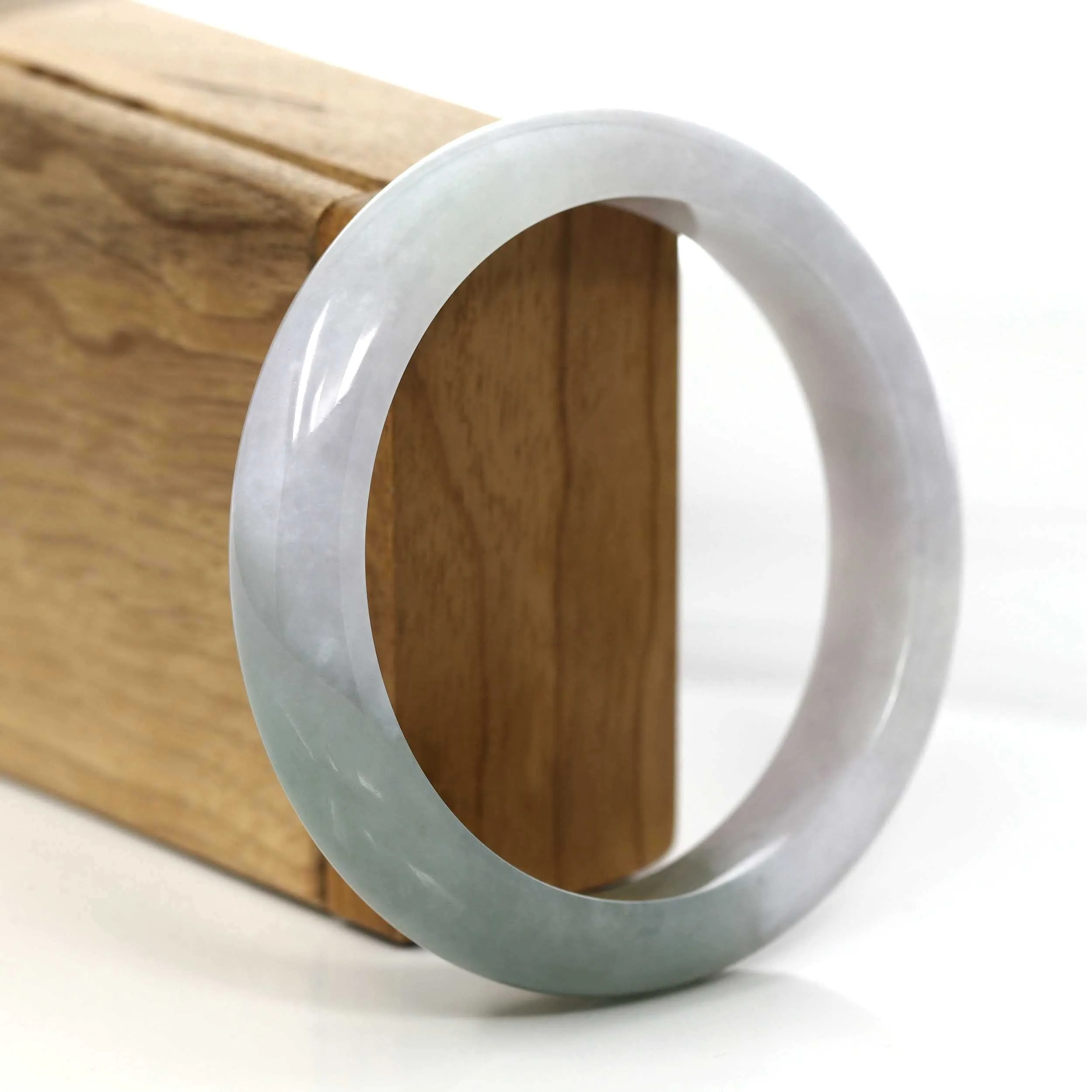 Lavender Jadeite Jade Bangle Bracelet (61.14 mm) #354
