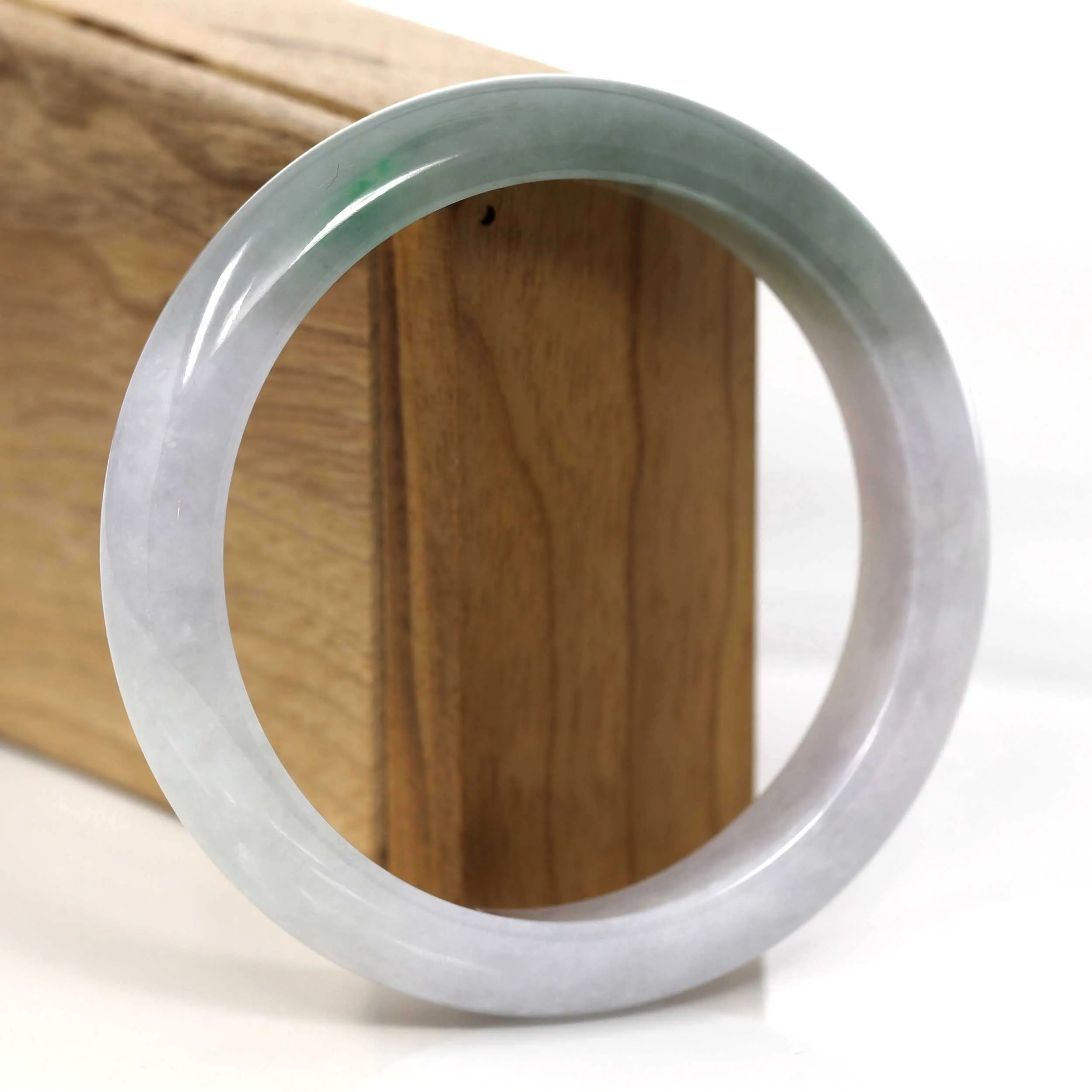 Lavender Jadeite Jade Bangle Bracelet (61.14 mm) #354